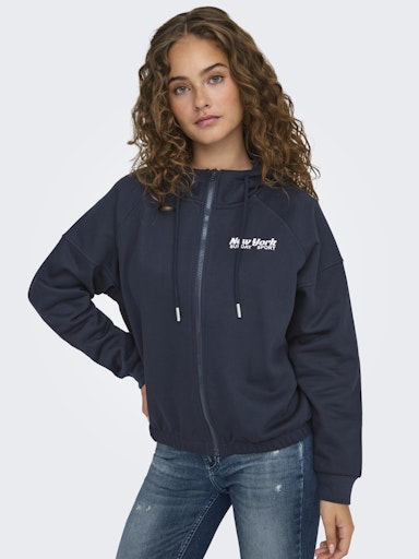 ONLDAZE L/S ZIP PRINT HOOD SWT