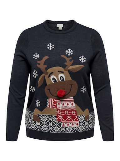 CARXMAS LS O-NECK MIX DETAIL BOX KNT