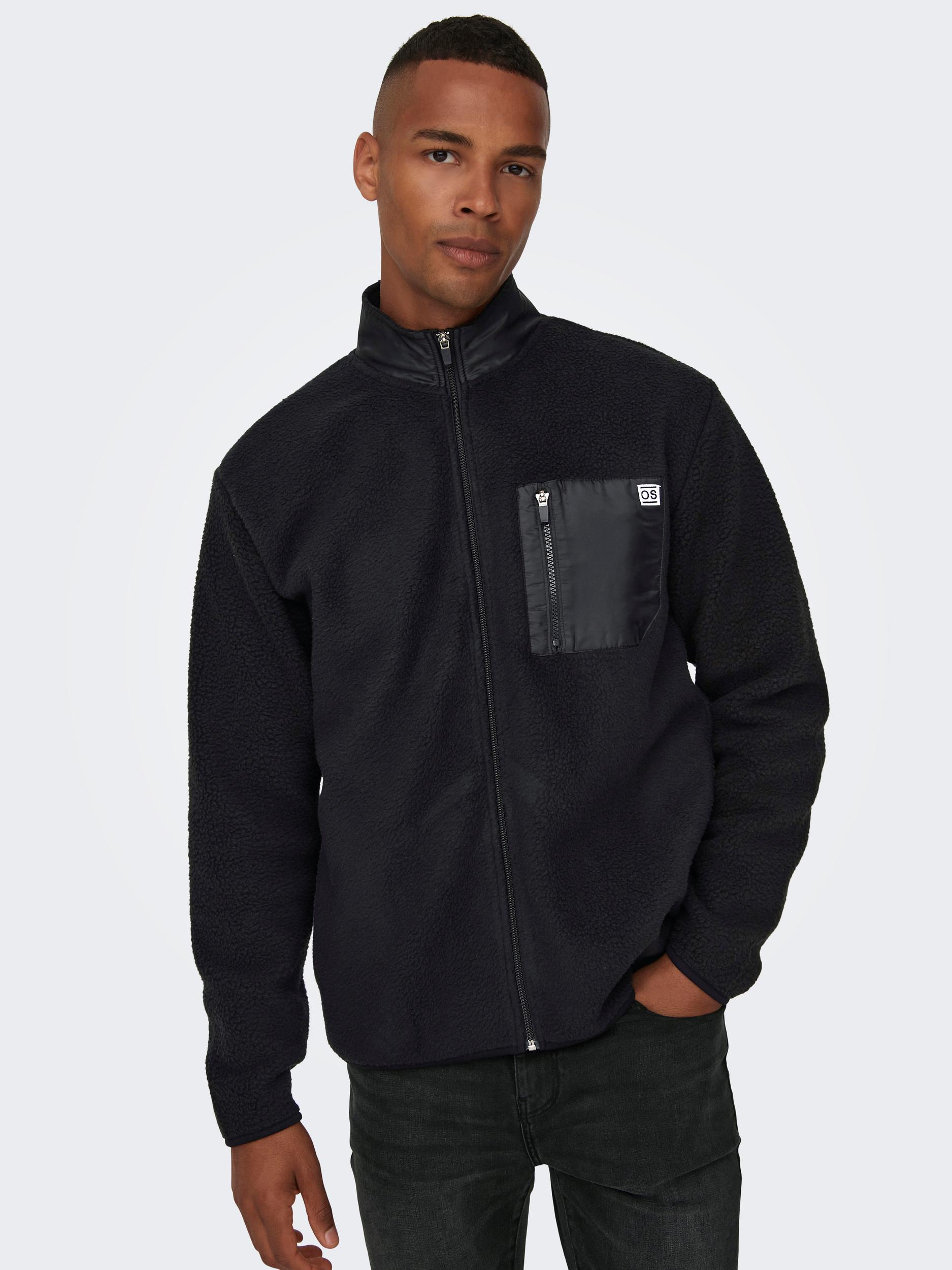 ONSJUST REG FULL ZIP TEDDY SWEAT BF