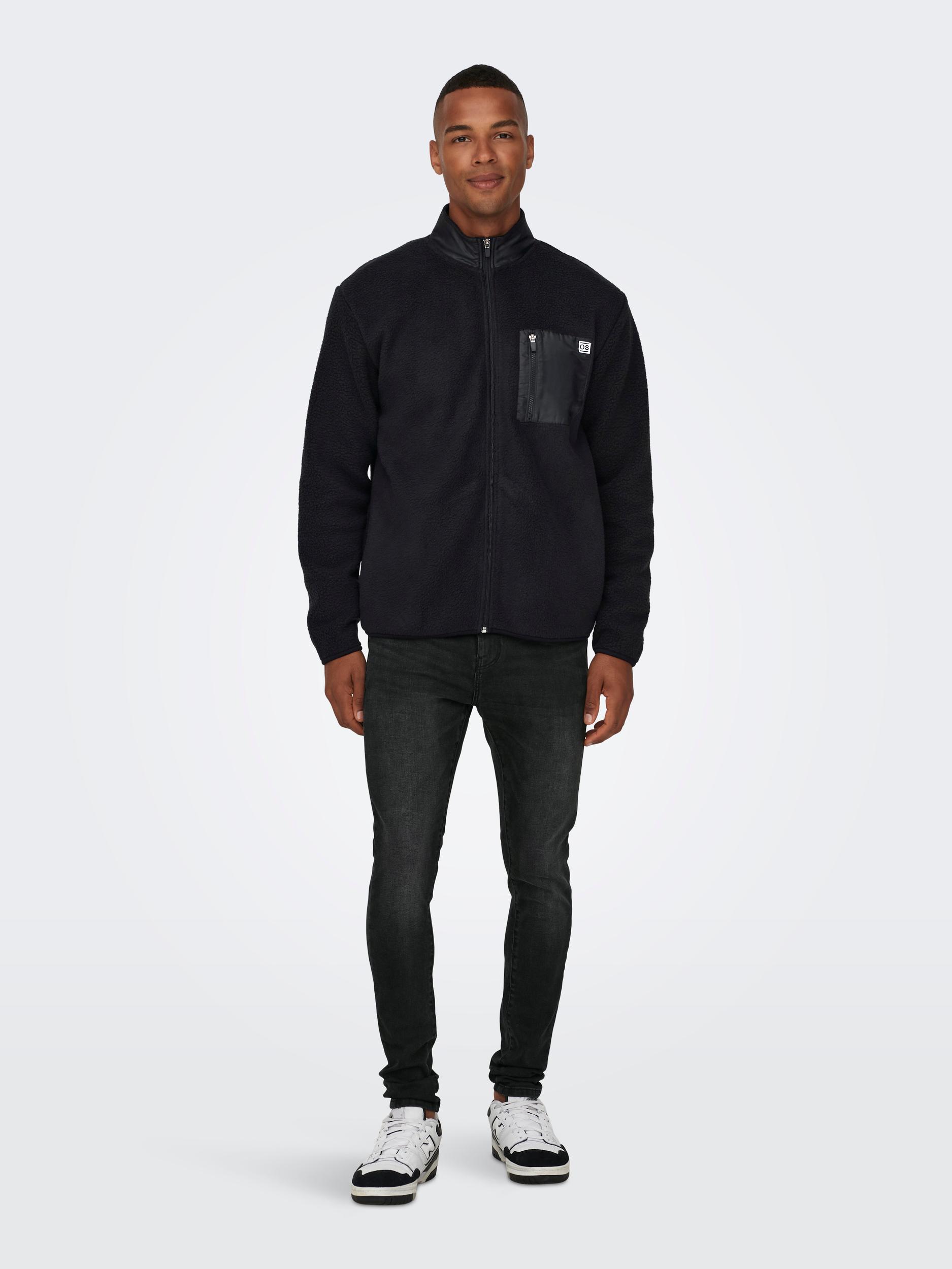 ONSJUST REG FULL ZIP TEDDY SWEAT BF
