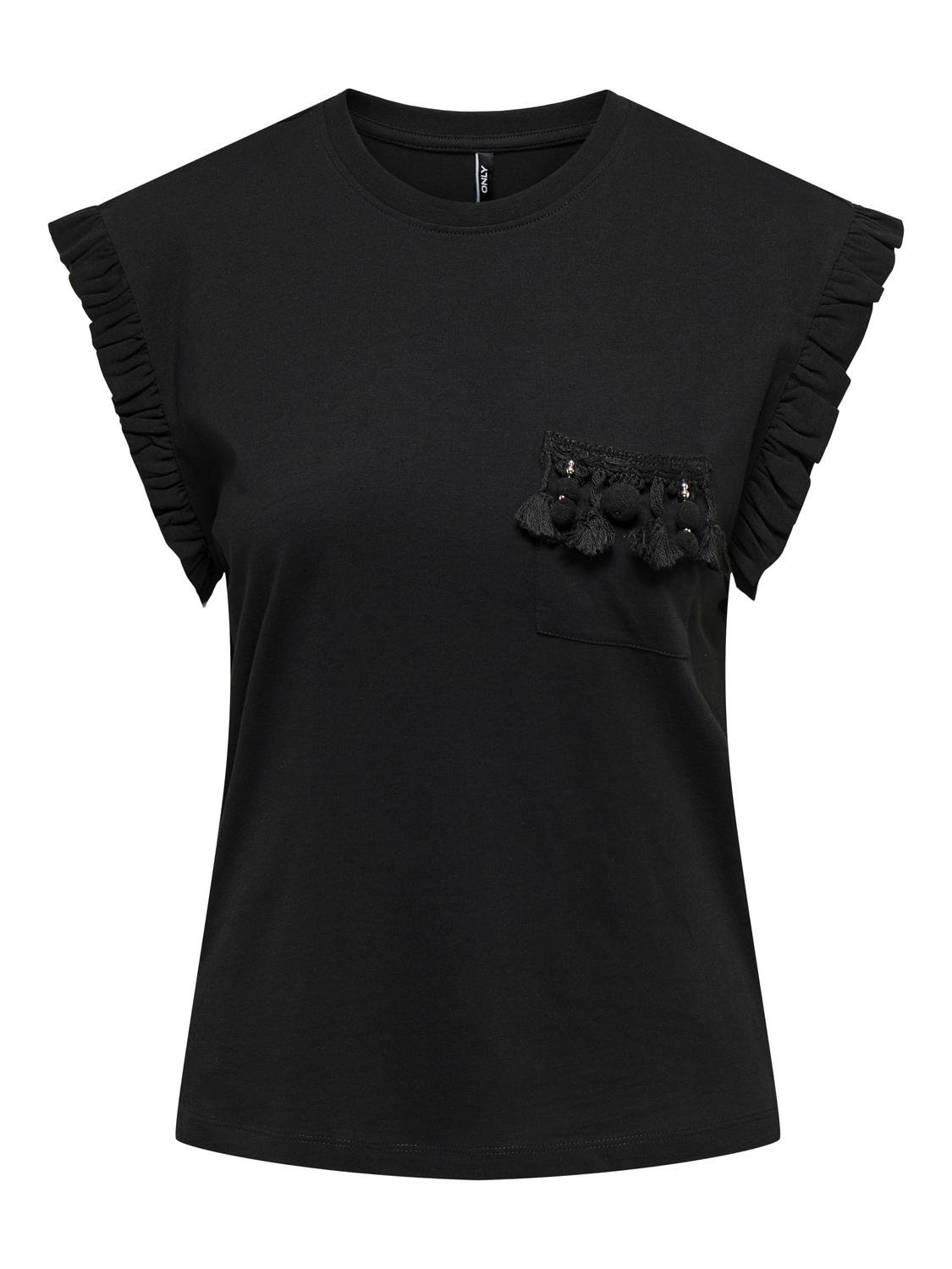 ONLFILIPPA S/S DETAIL POCKET TOP JRS