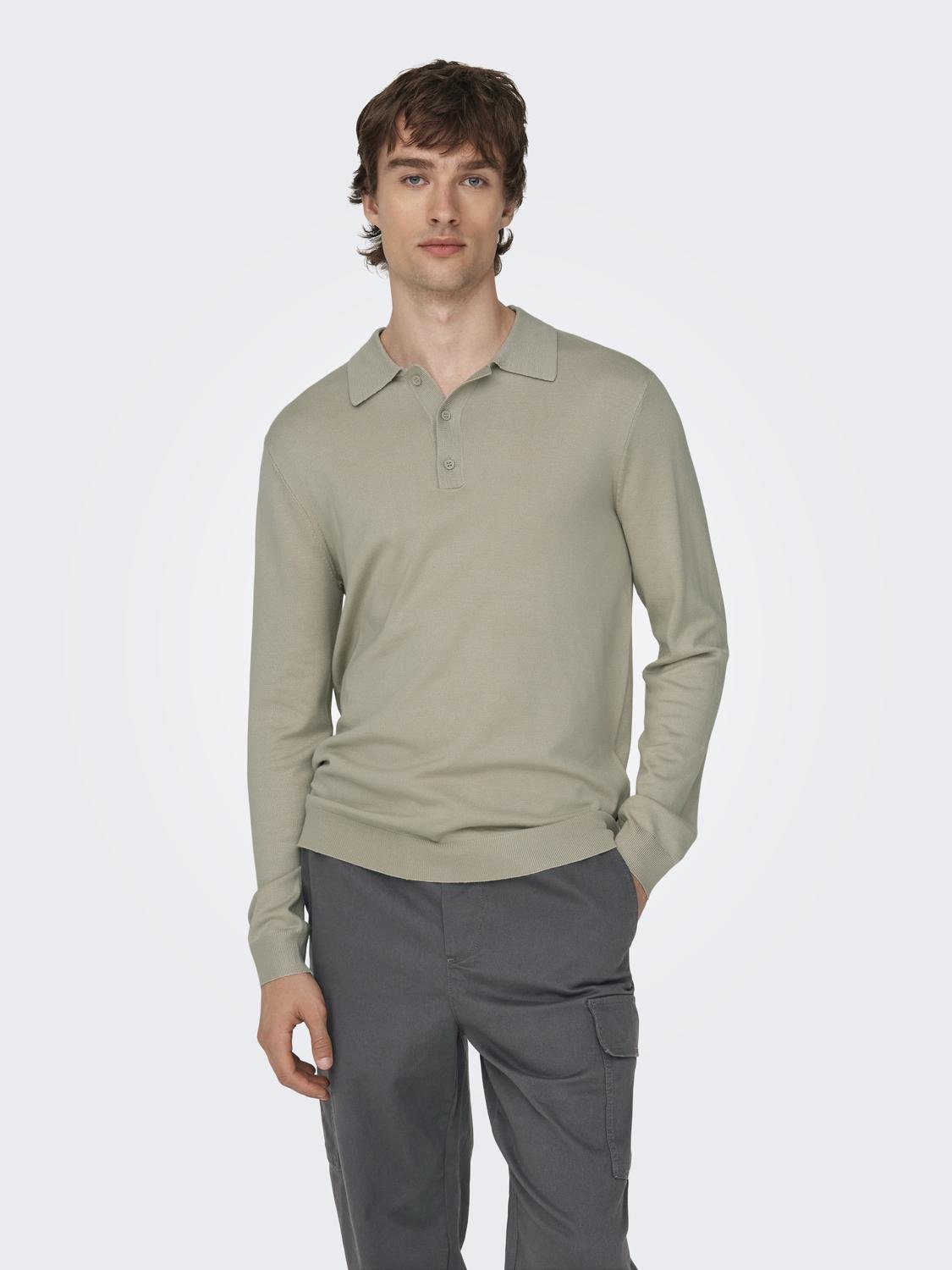 ONSWYLER LIFE REG 14 LS POLO KNIT NOOS