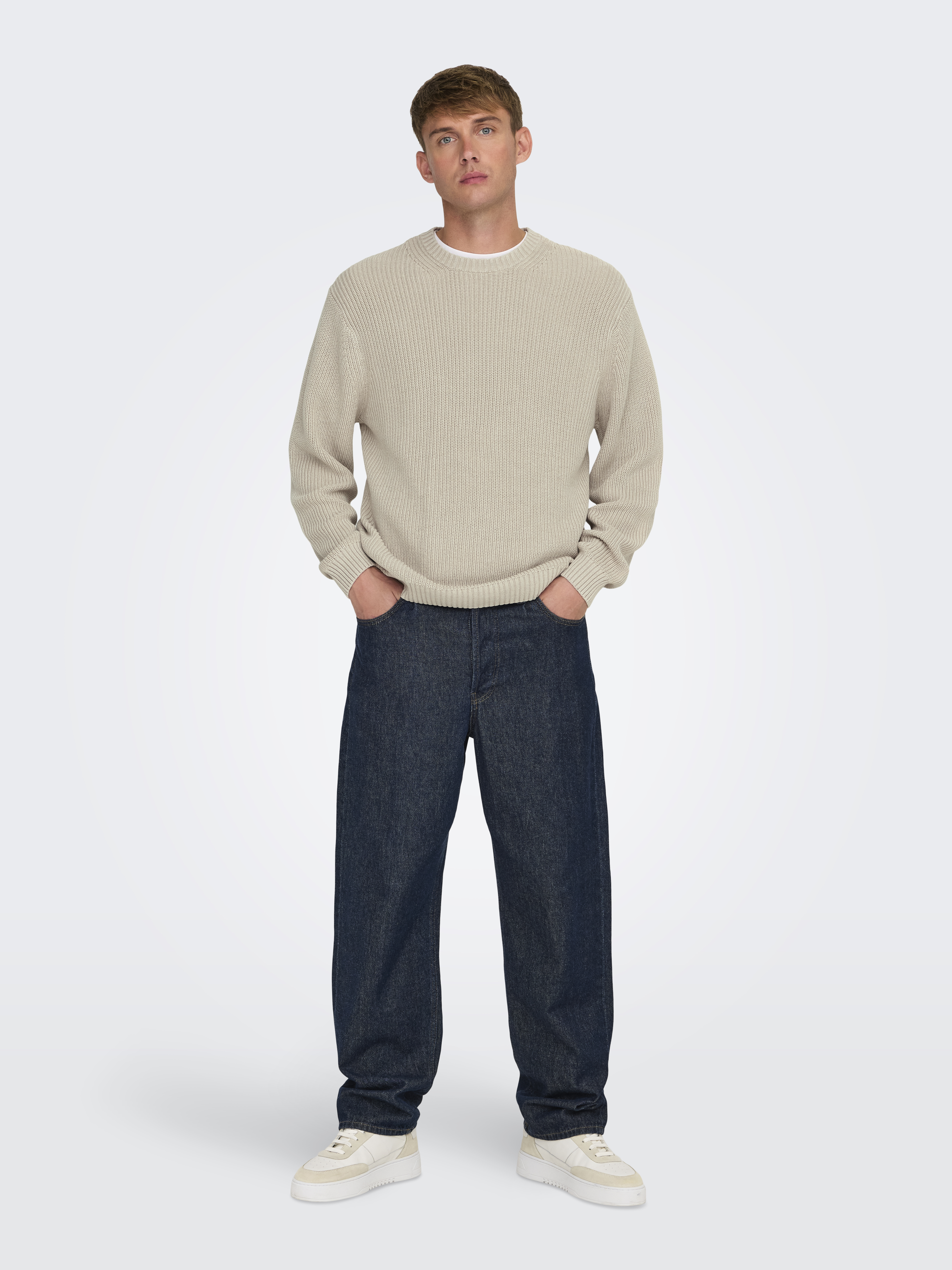 ONSROSU REG 7 WASH CREW KNIT