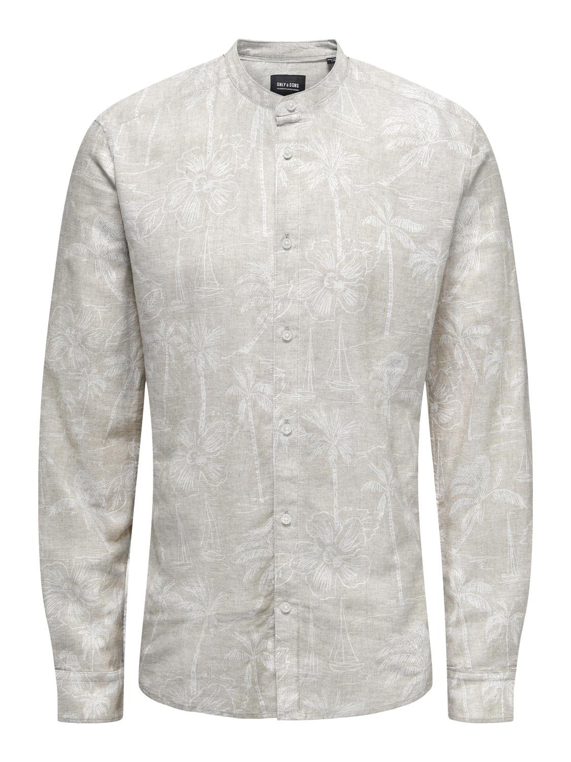 ONSCAIDEN LS HAWAII AOP LINEN MAO