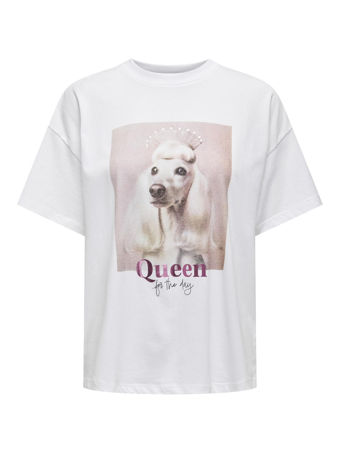 ONLQUEEN LIFE S/S DOGS TOP BOX JRS