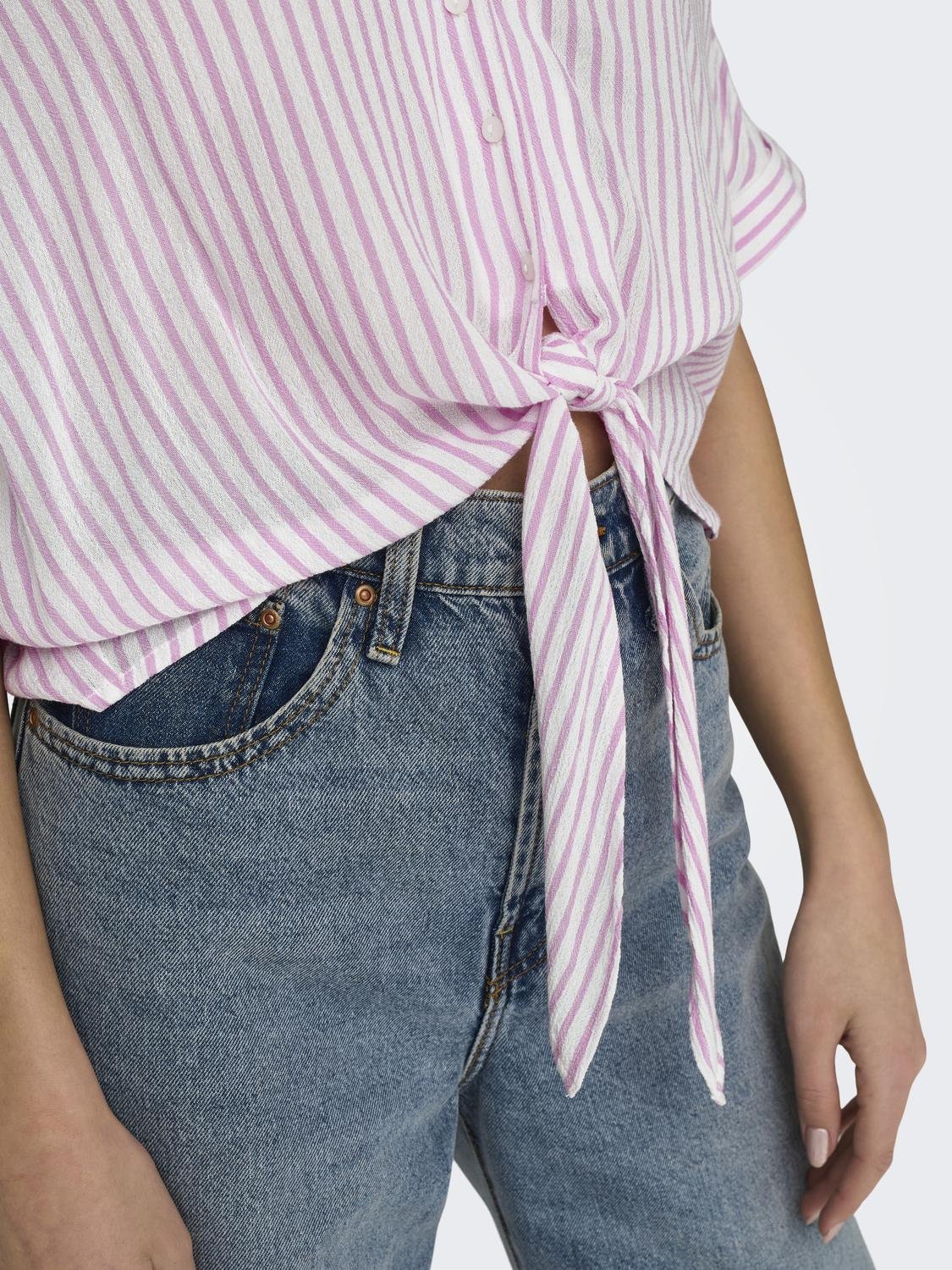 ONLPAULA LIFE S/S TIE SHIRT WVN NOOS