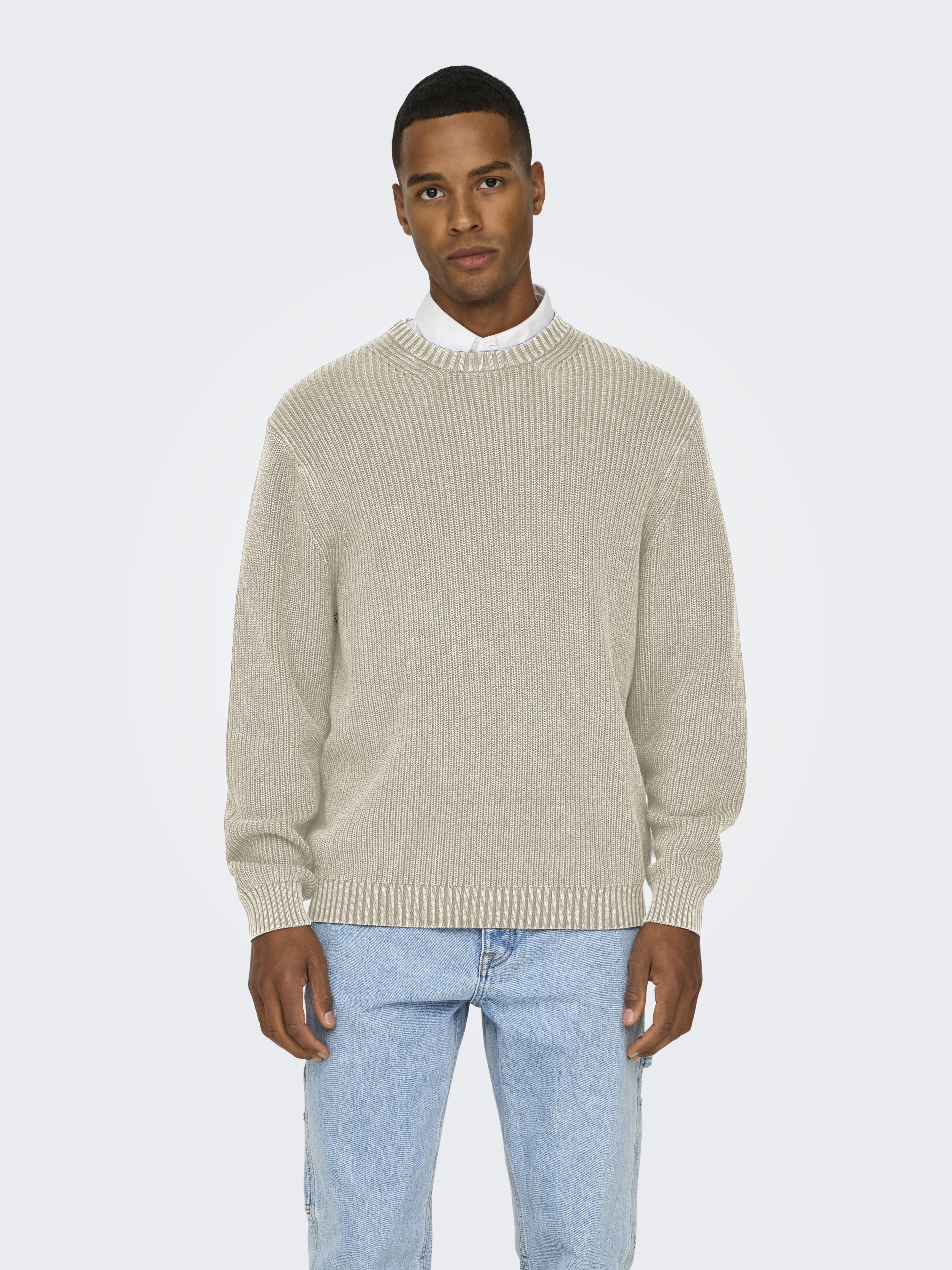 ONSROSU REG 7 WASH CREW KNIT