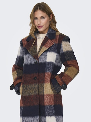 ONLALINA LIFE CHECK WOOL COAT CC OTW