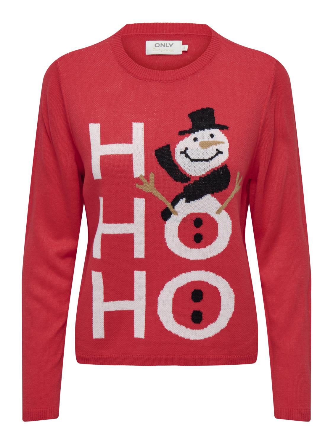 ONLXMAS SELFIE LS O-NECK BOX KNT