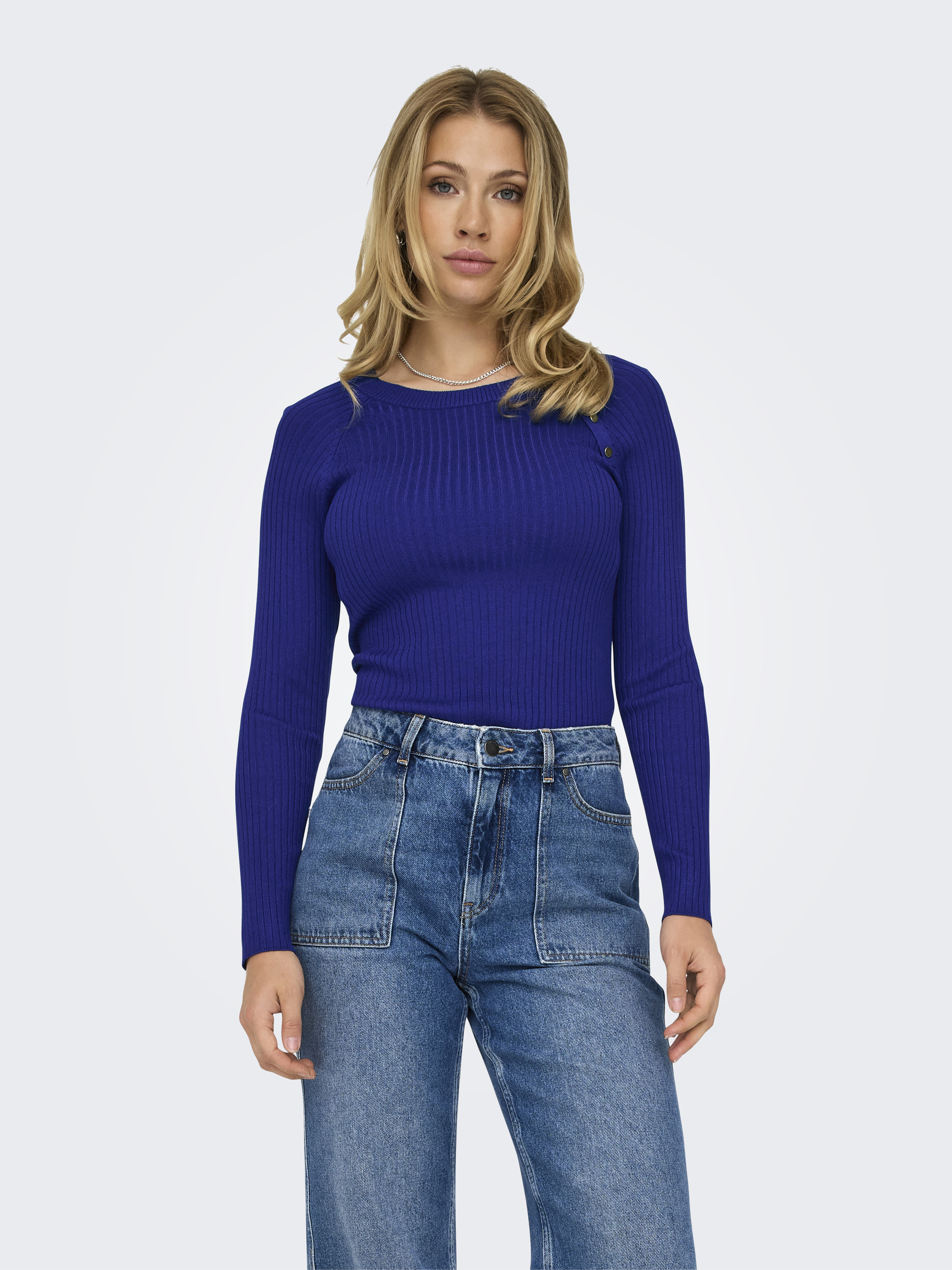 ONLMEDDI LS BUTTON DETAIL O-NECK