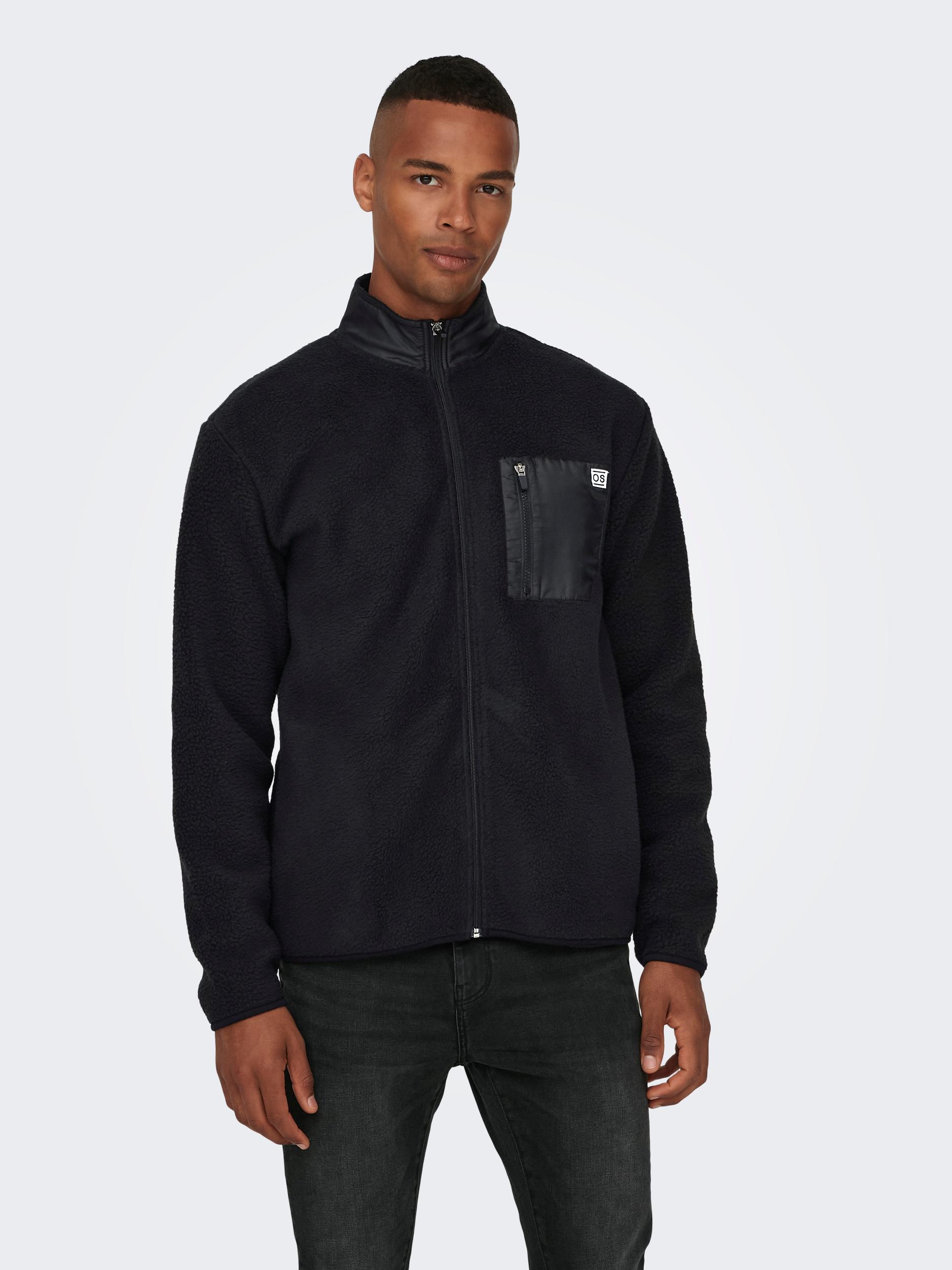 ONSJUST REG FULL ZIP TEDDY SWEAT BF