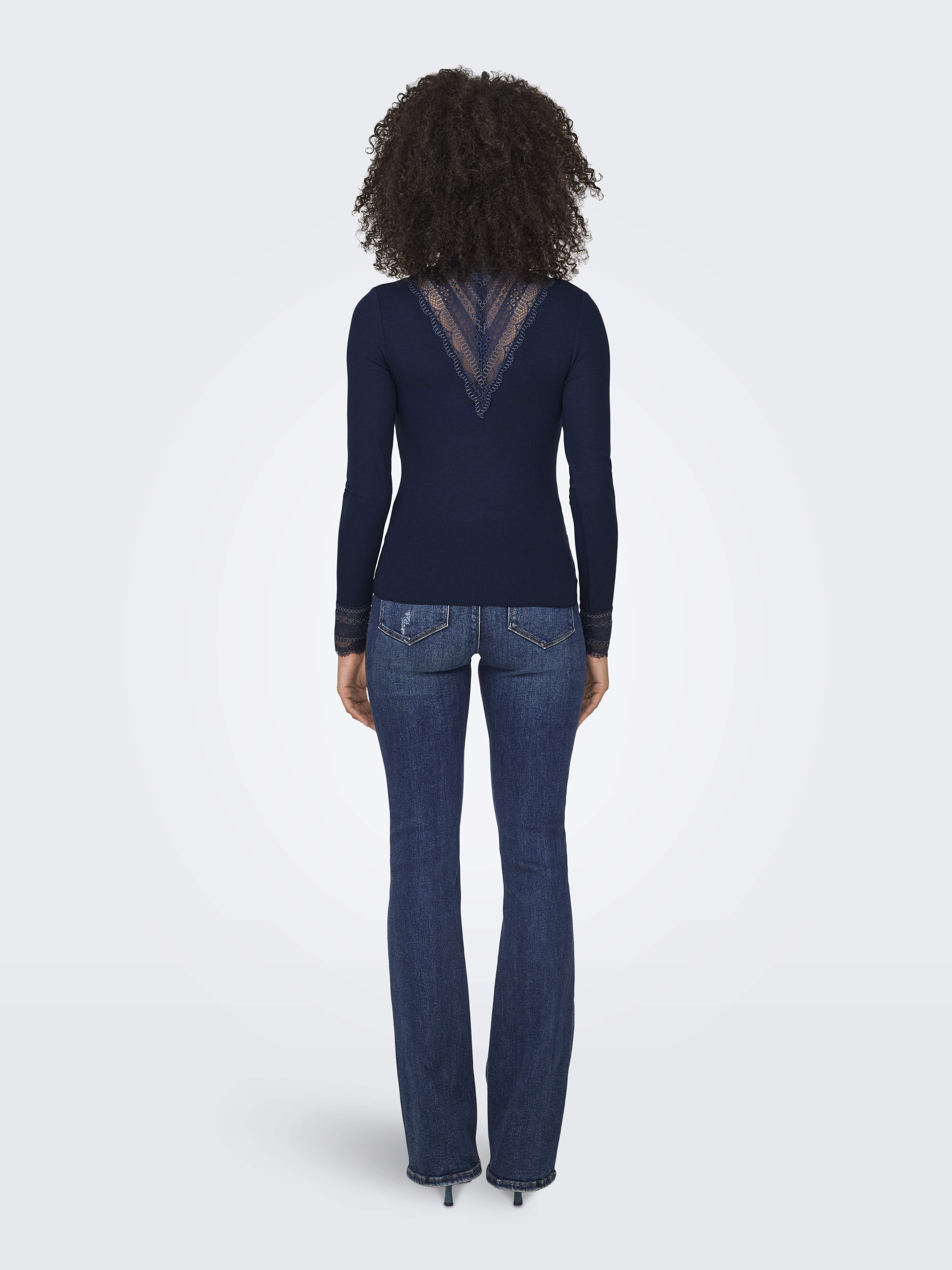ONLTILDE L/S HIGH NECK LACE TOP JRS NOOS
