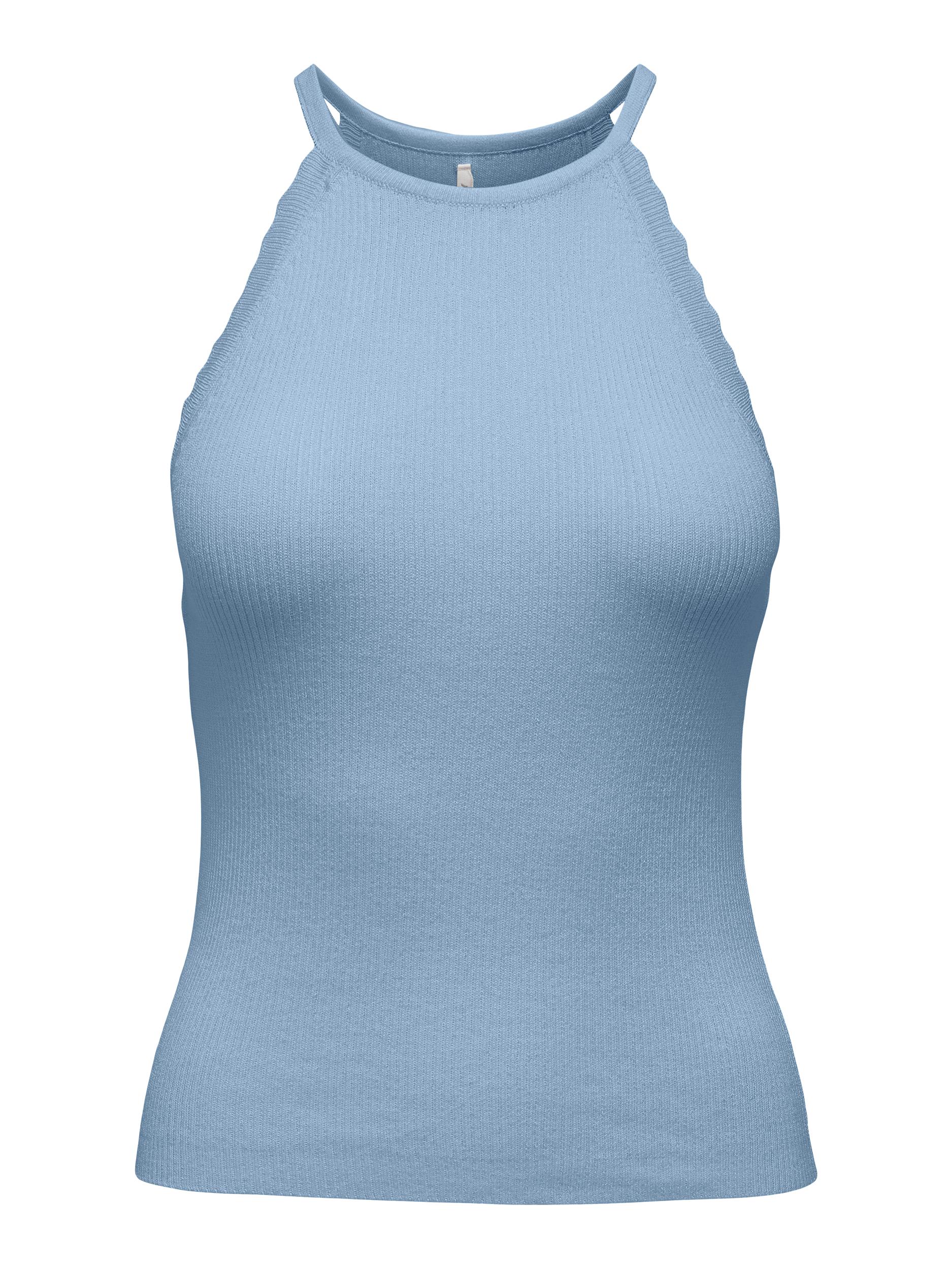 ONLGEMMA SL SCALLOP HLTNECK TOP CC KNT