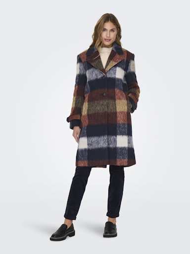 ONLALINA LIFE CHECK WOOL COAT CC OTW