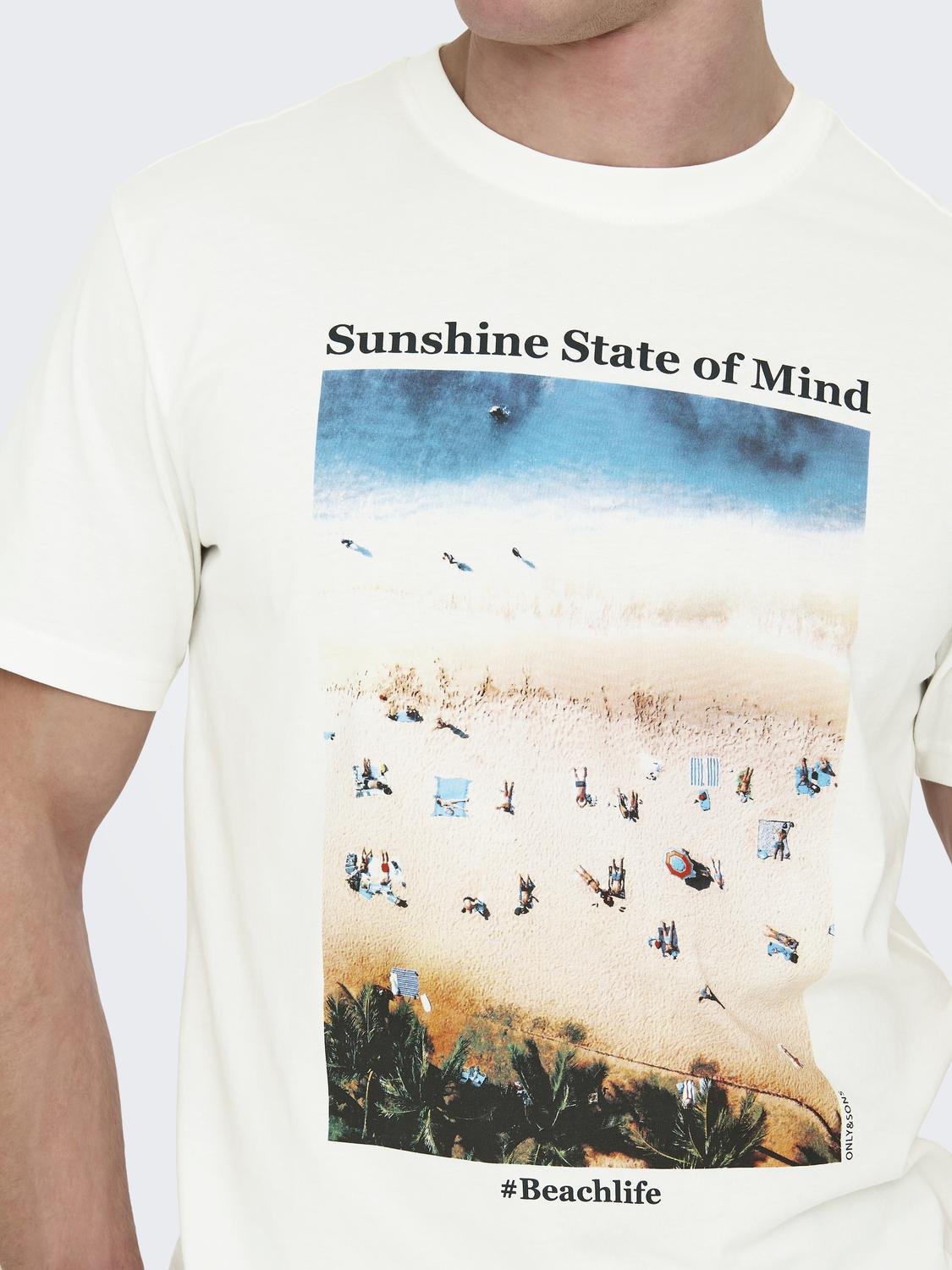 ONSKOLTON REG BEACH PHOTOPRINT SS TEE