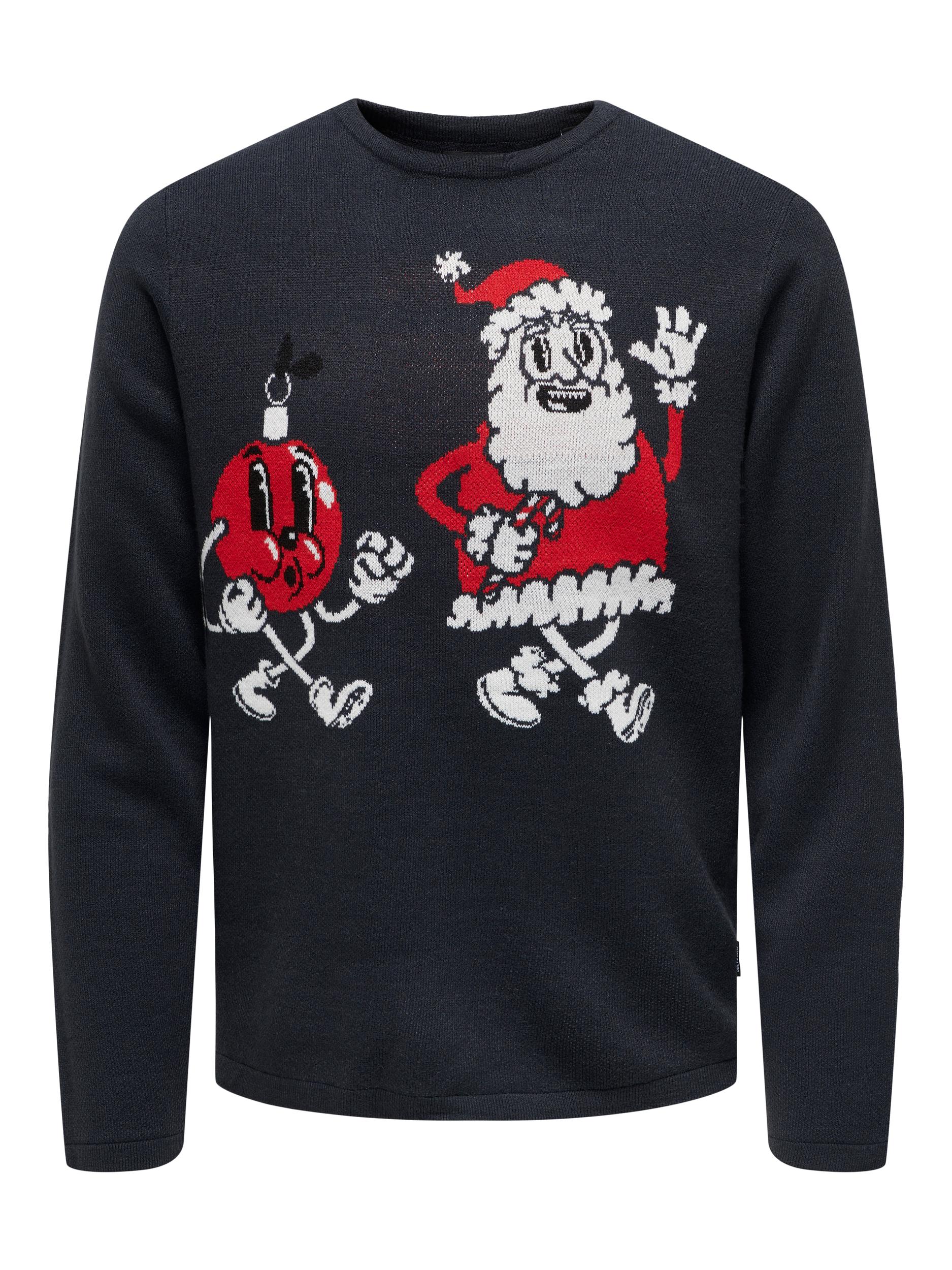 ONSXMAS REG 12 WAVE CHRISTMAS CREW KNIT
