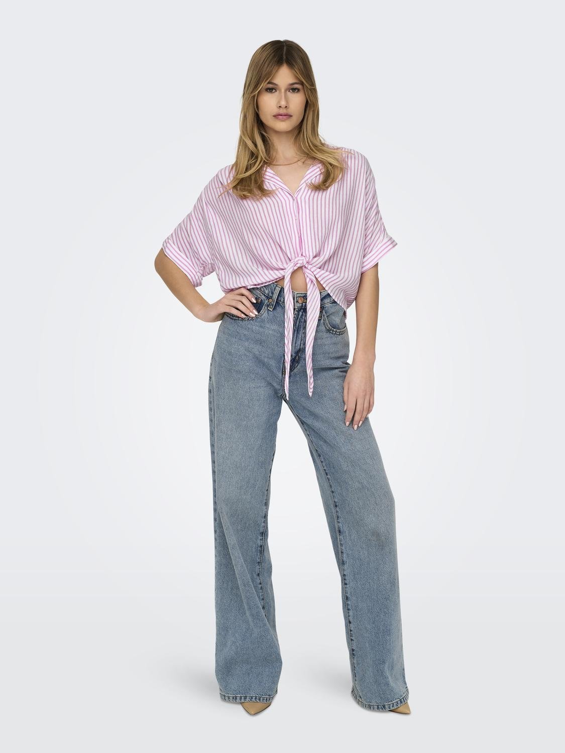 ONLPAULA LIFE S/S TIE SHIRT WVN NOOS