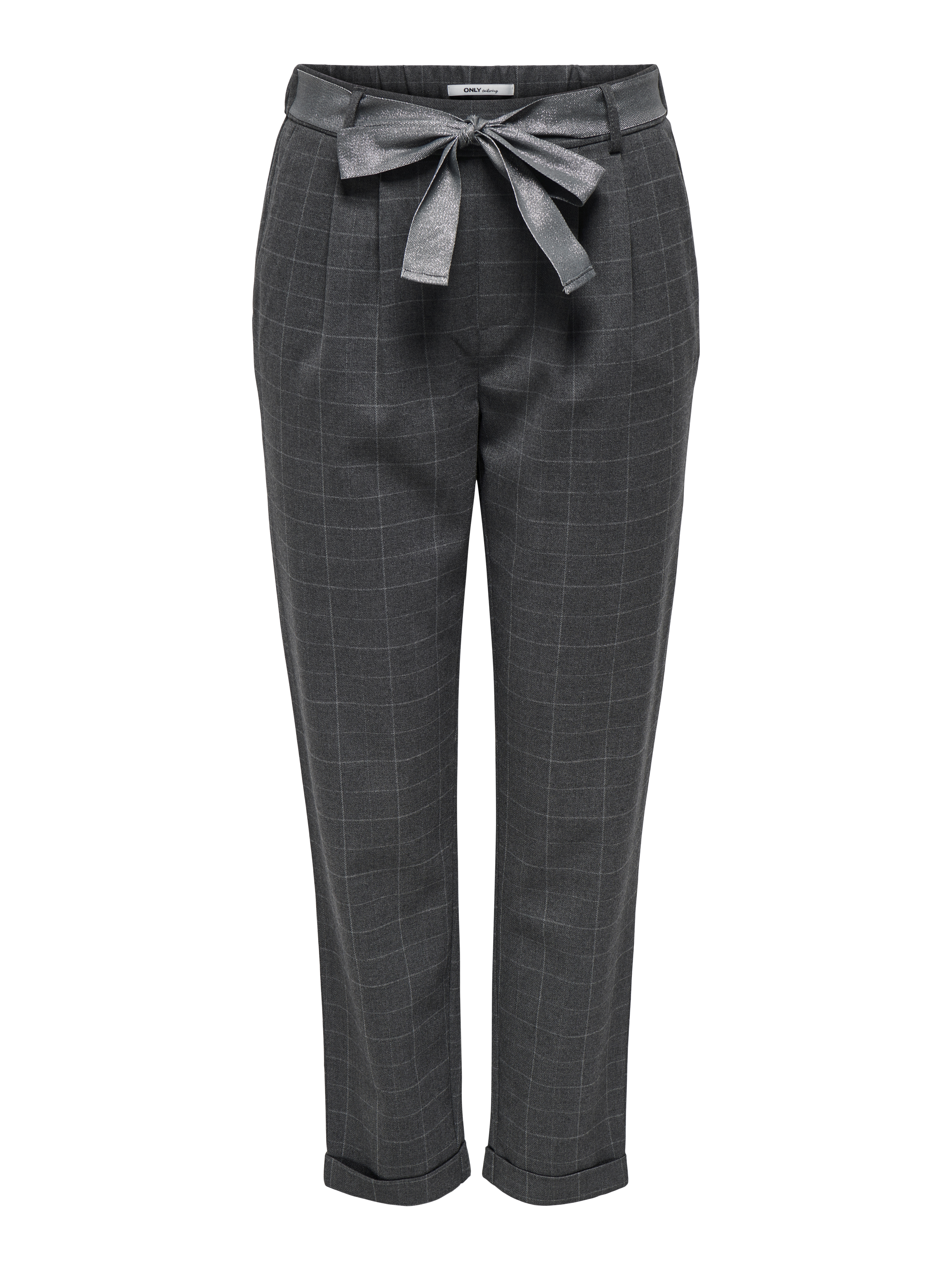 ONLRITA LOOSE CHECK LYREX BELT PANT TLR
