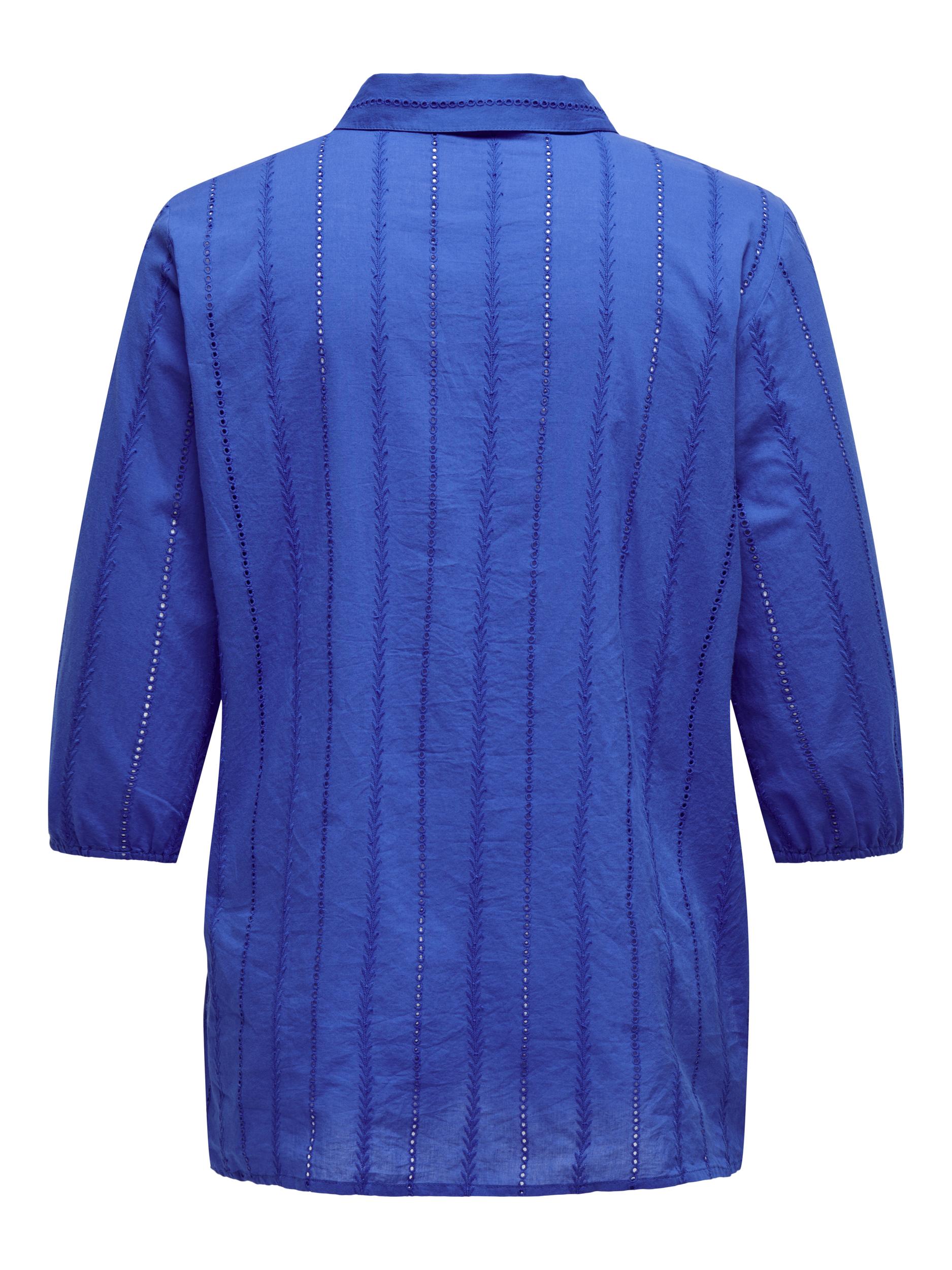 CARLINNA 3/4 EMBROIDERY SHIRT WVN