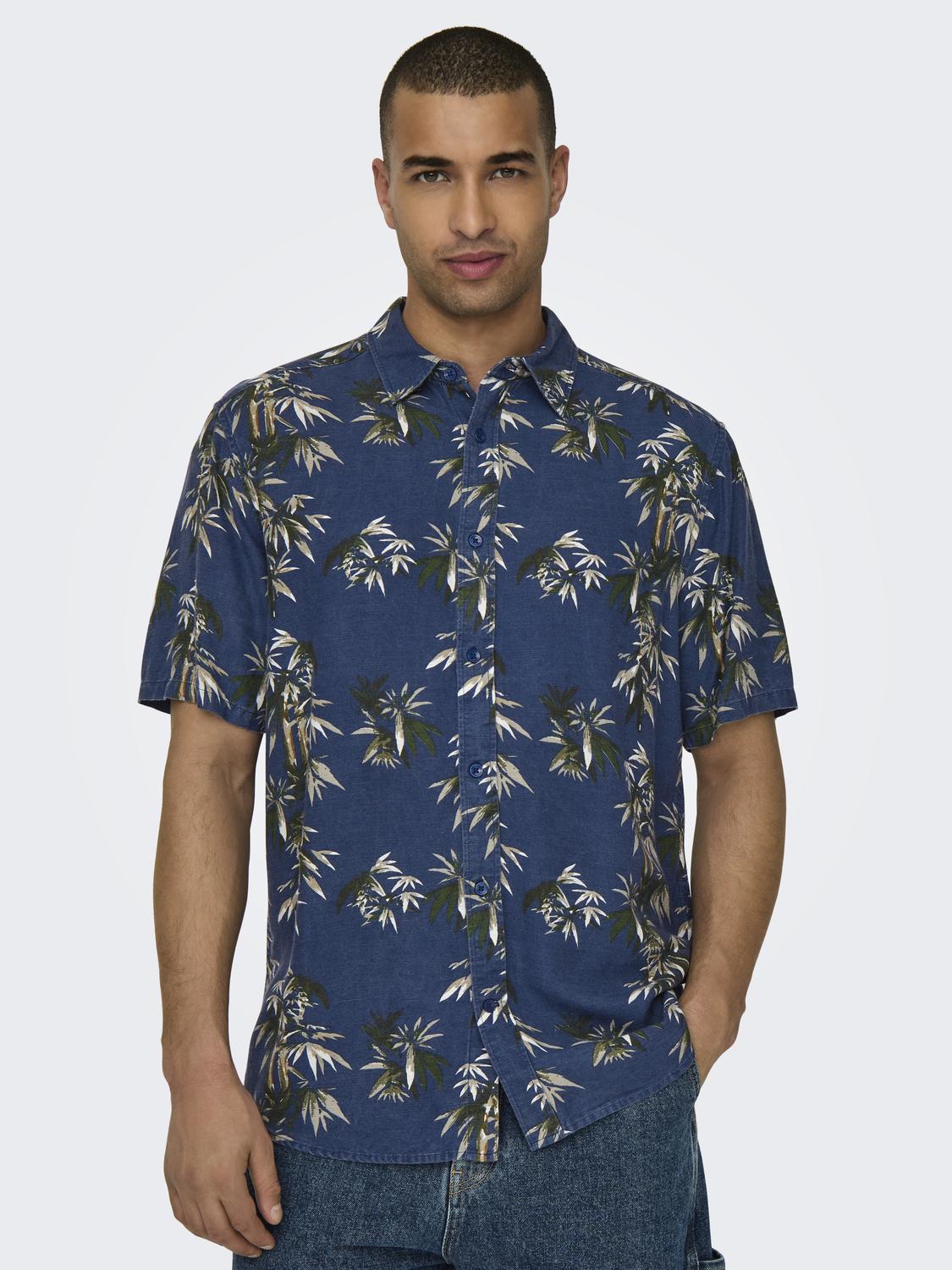 ONSBOLD REG SS PALM TREE AOP SHIRT