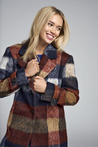ONLALINA LIFE CHECK WOOL COAT CC OTW