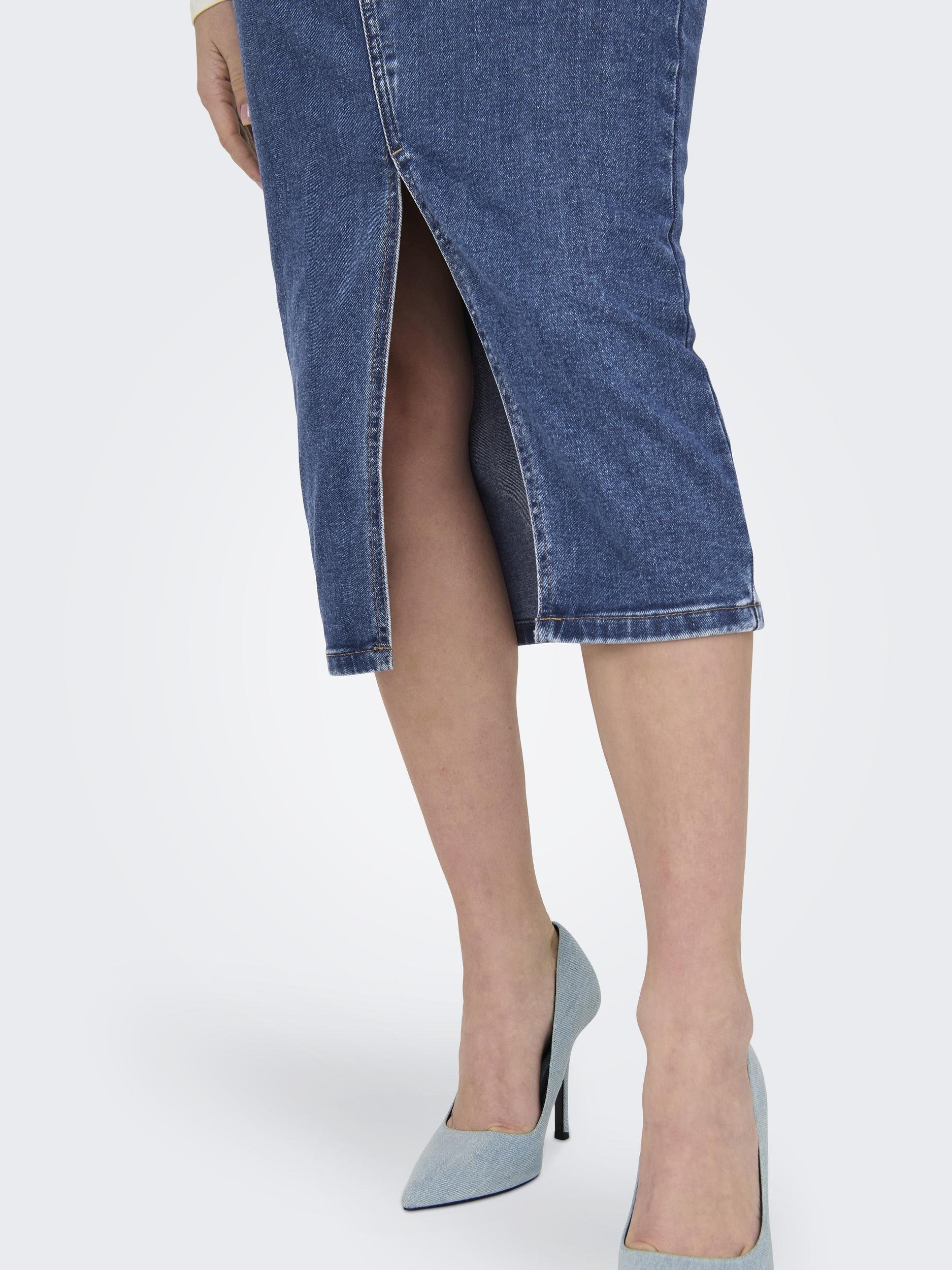 ONLSIRI FRONT SLIT SKIRT DNM GUA NOOS