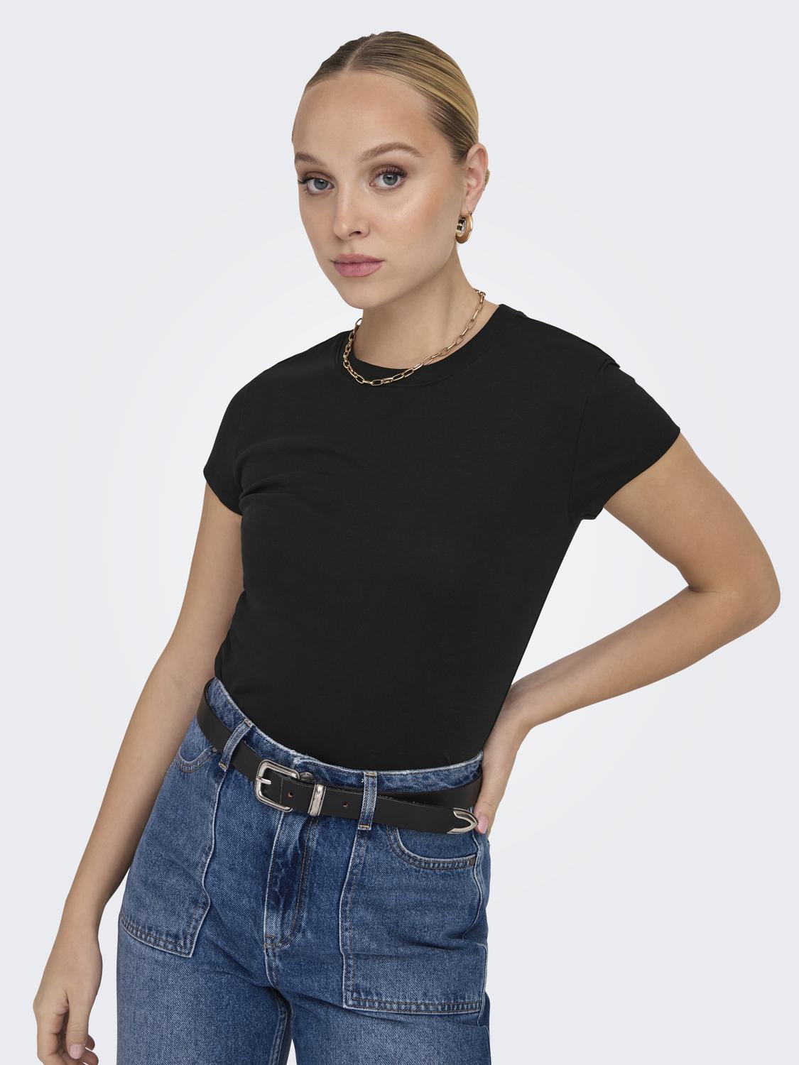 ONLELINA S/S O-NECK SHORT TOP JRS NOOS