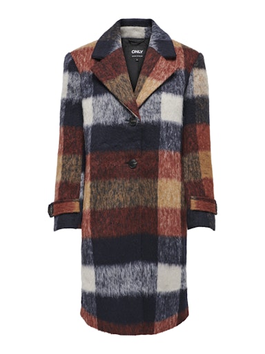 ONLALINA LIFE CHECK WOOL COAT CC OTW