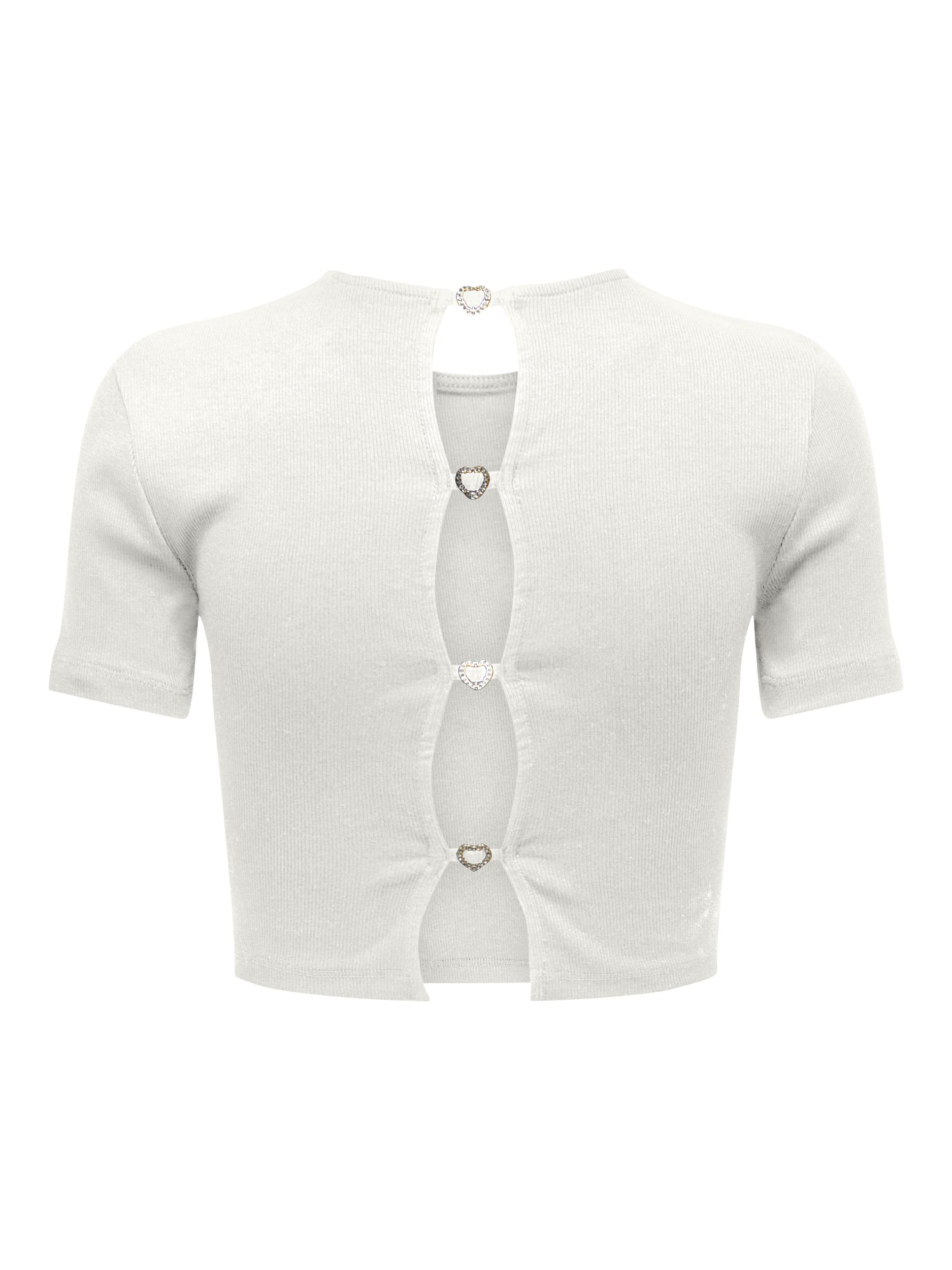 ONLRENE S/S OPEN BACK HEART TOP JRS