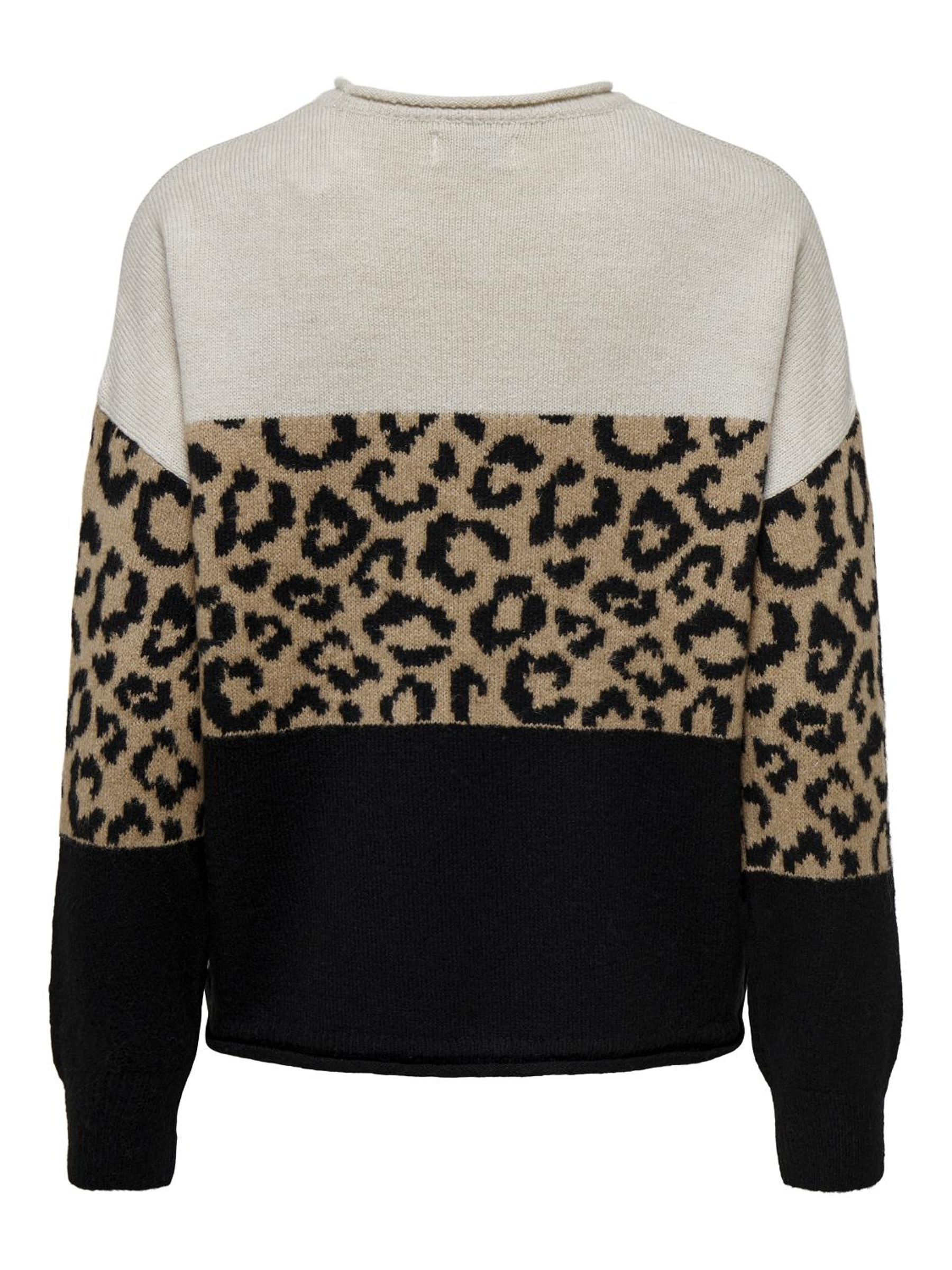 ONLJADE ANIMAL LS O-NECK NCA KNT