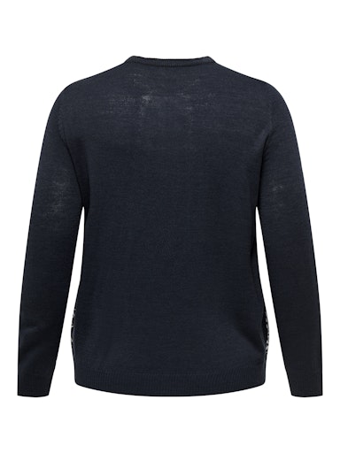 CARXMAS LS O-NECK MIX DETAIL BOX KNT