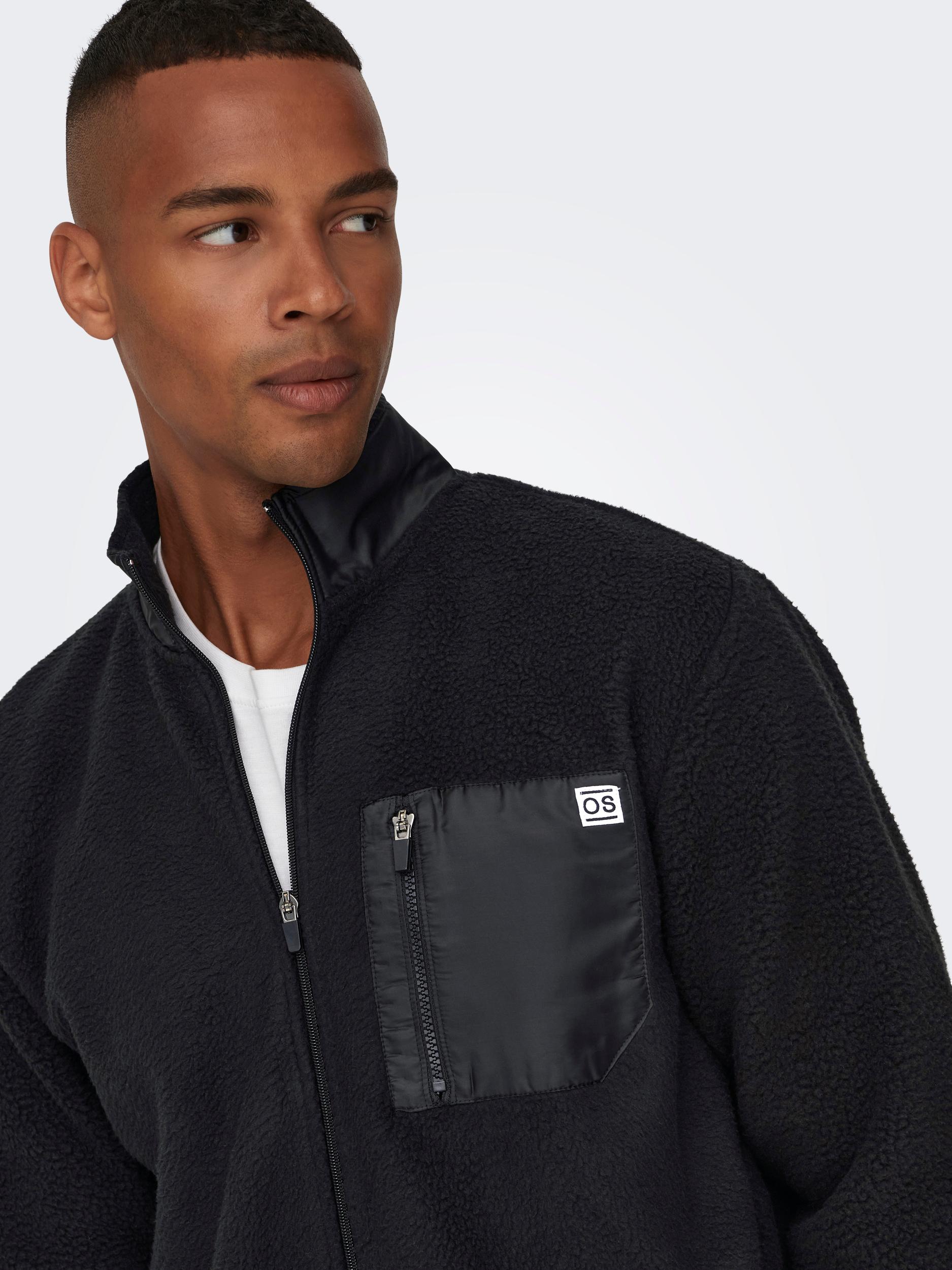 ONSJUST REG FULL ZIP TEDDY SWEAT BF