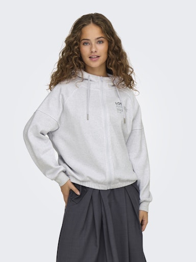 ONLDAZE L/S ZIP PRINT HOOD SWT