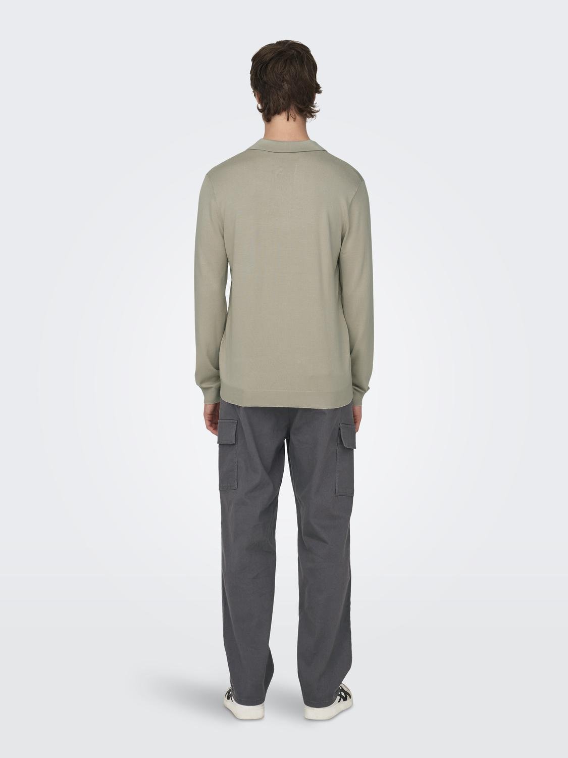 ONSWYLER LIFE REG 14 LS POLO KNIT NOOS