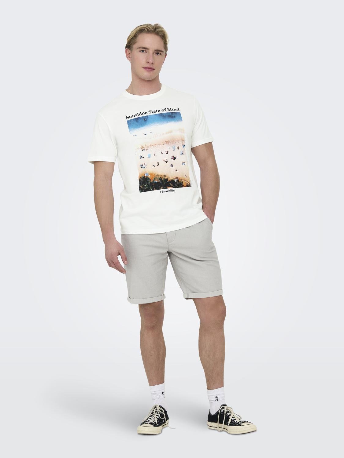 ONSKOLTON REG BEACH PHOTOPRINT SS TEE