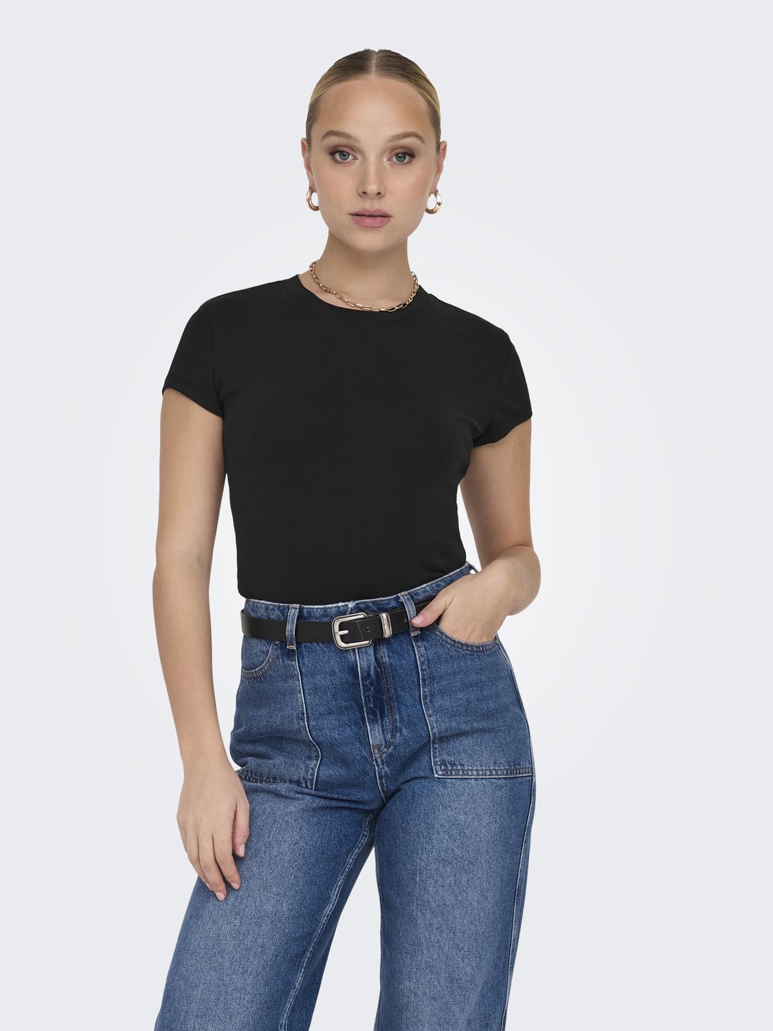 ONLELINA S/S O-NECK SHORT TOP JRS NOOS