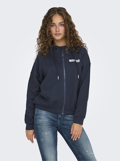ONLDAZE L/S ZIP PRINT HOOD SWT