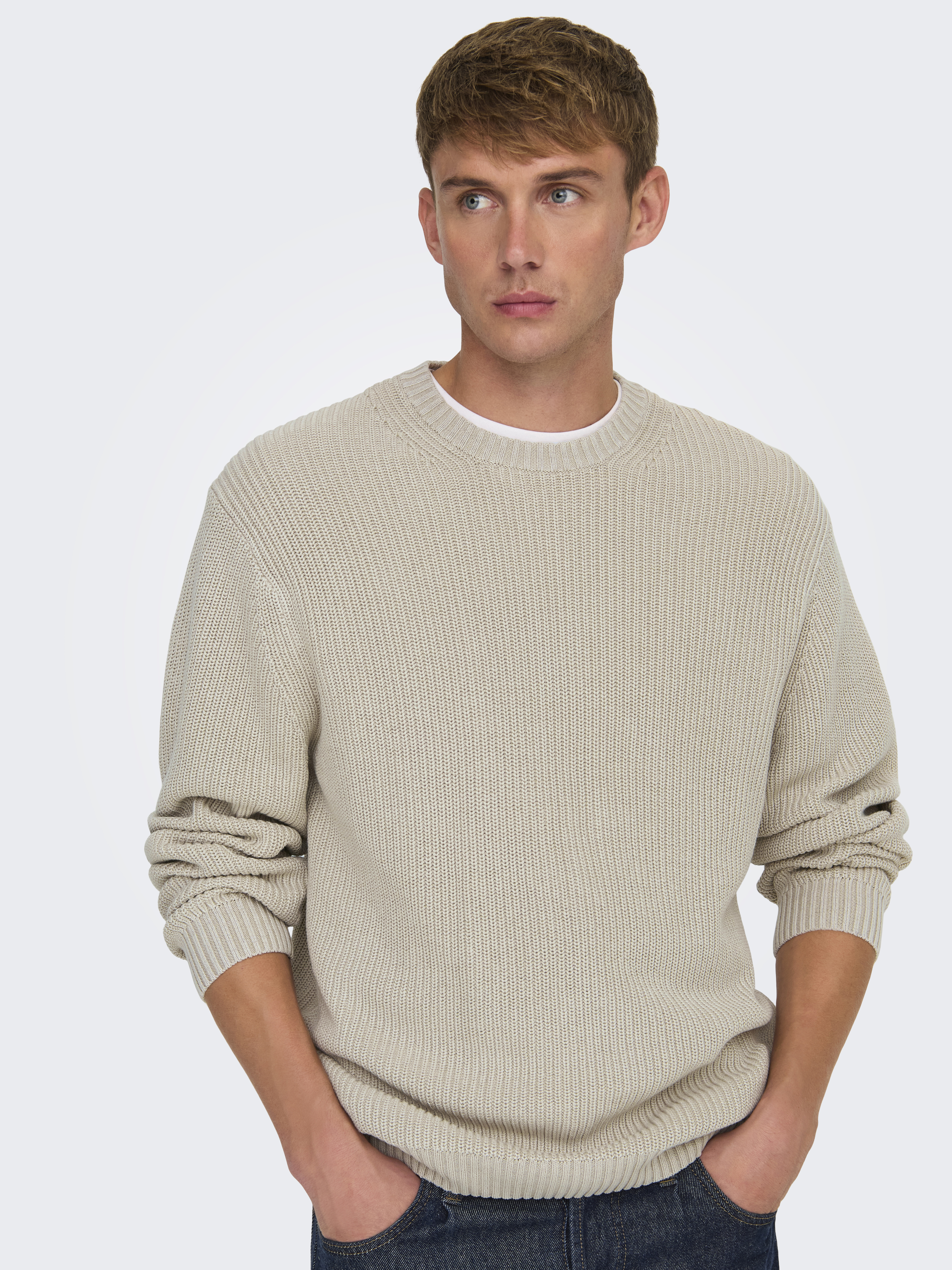 ONSROSU REG 7 WASH CREW KNIT