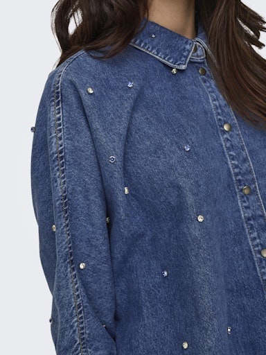 ONLGRACE 3/4 RHINESTONE MB DNM SHIRTNOOS