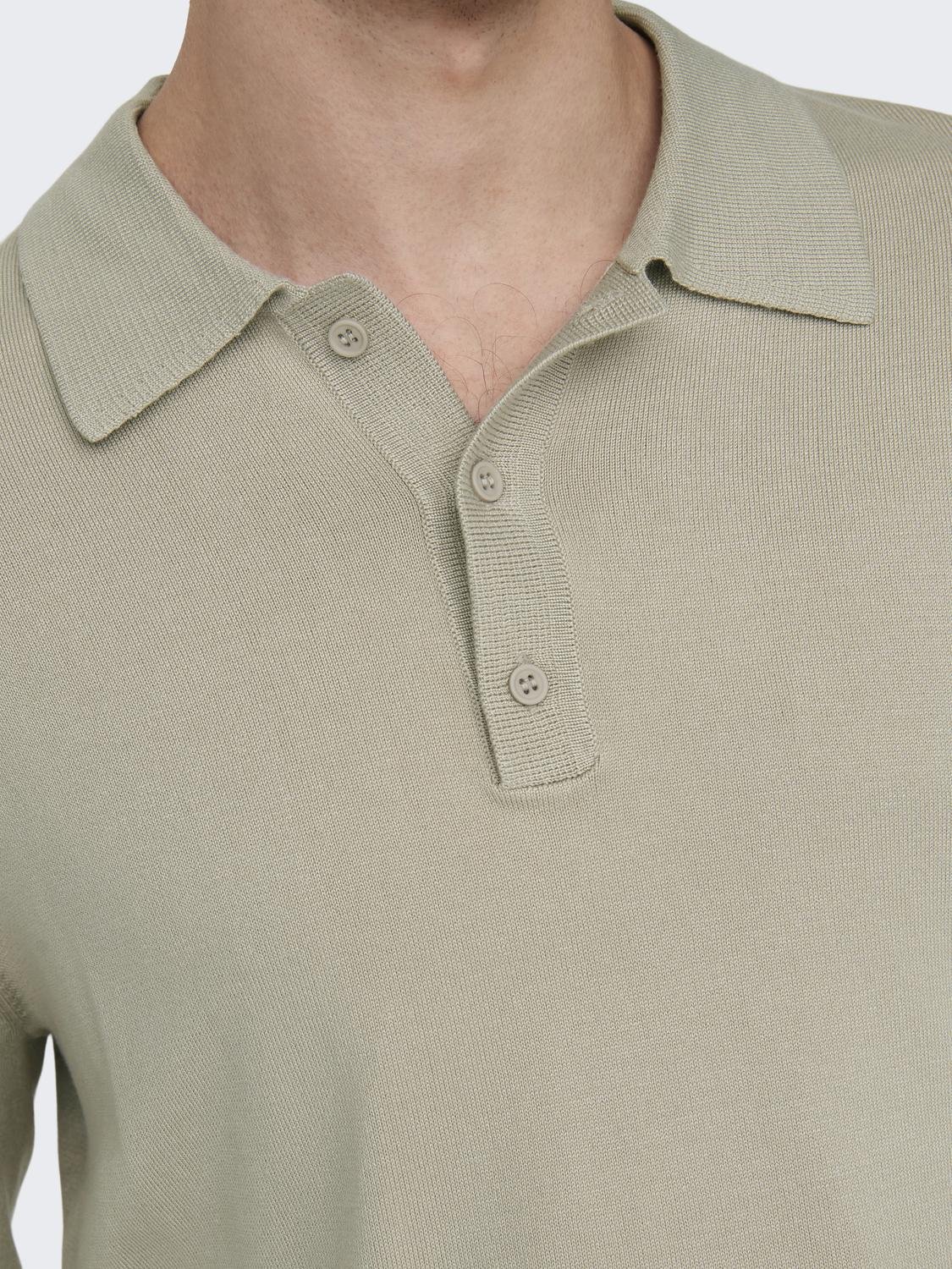 ONSWYLER LIFE REG 14 LS POLO KNIT NOOS