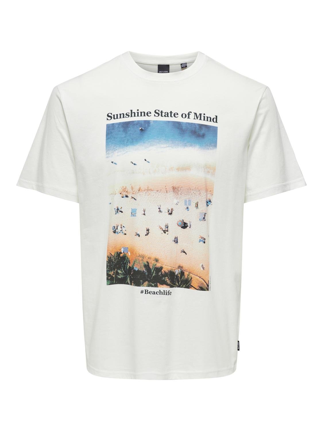 ONSKOLTON REG BEACH PHOTOPRINT SS TEE