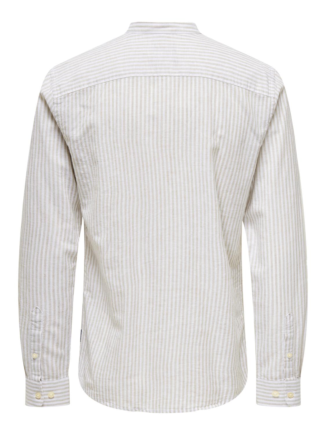ONSCAIDEN LS MAO STRIPE LINEN SHIRT
