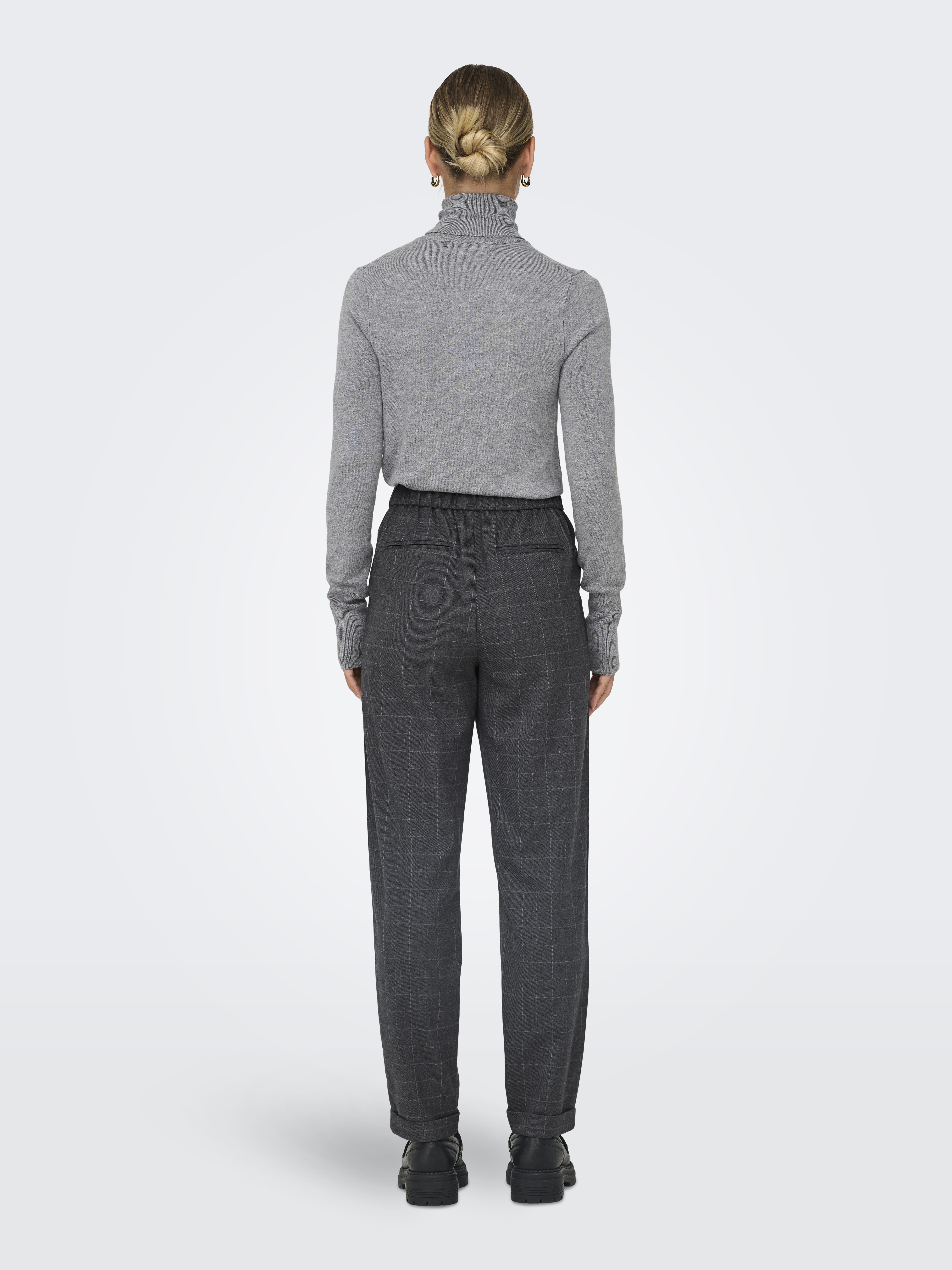 ONLRITA LOOSE CHECK LYREX BELT PANT TLR