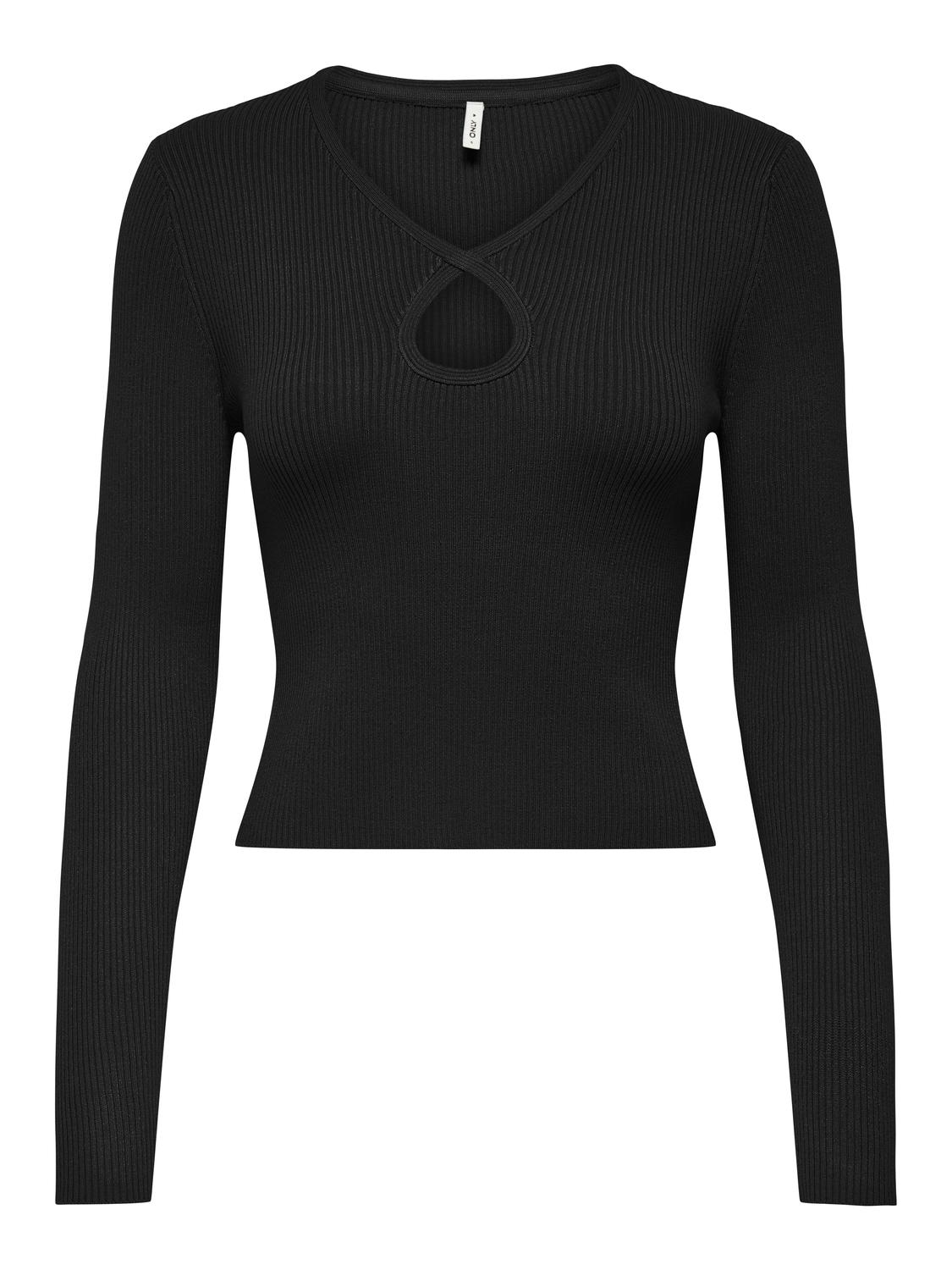 ONLMEDDI LS PEEK A BOO V-NECK CC KNT