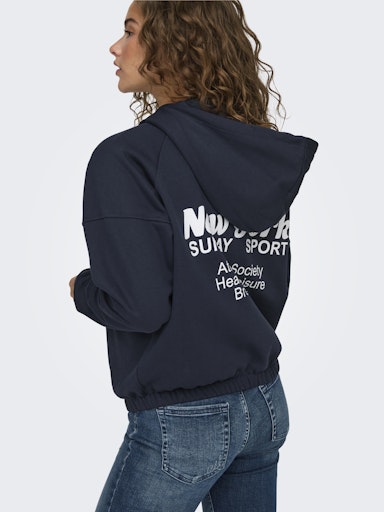 ONLDAZE L/S ZIP PRINT HOOD SWT