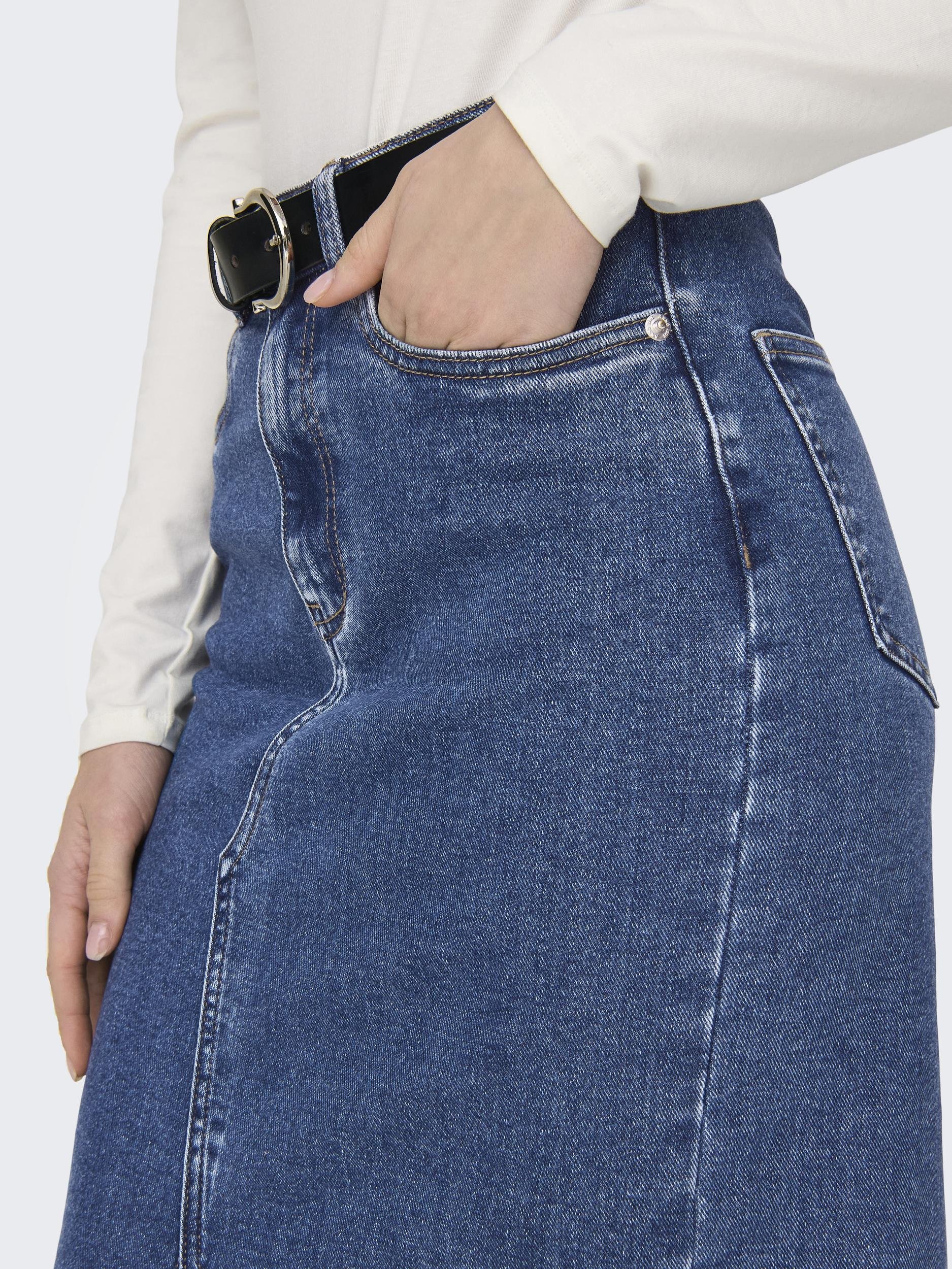 ONLSIRI FRONT SLIT SKIRT DNM GUA NOOS