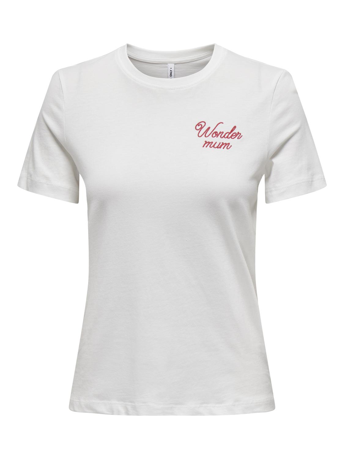 ONLMUM LIFE REG S/S EMB. O-NECK TOP JRS