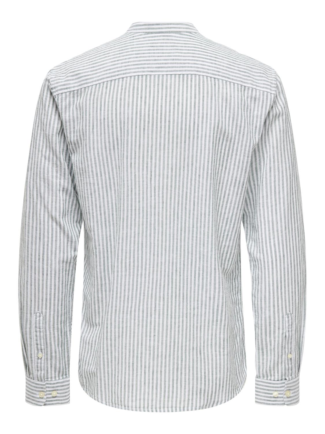 ONSCAIDEN LS MAO STRIPE LINEN SHIRT
