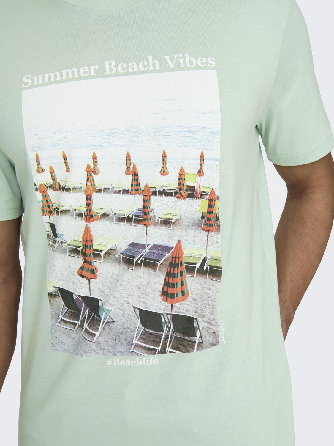 ONSKOLTON REG BEACH PHOTOPRINT SS TEE