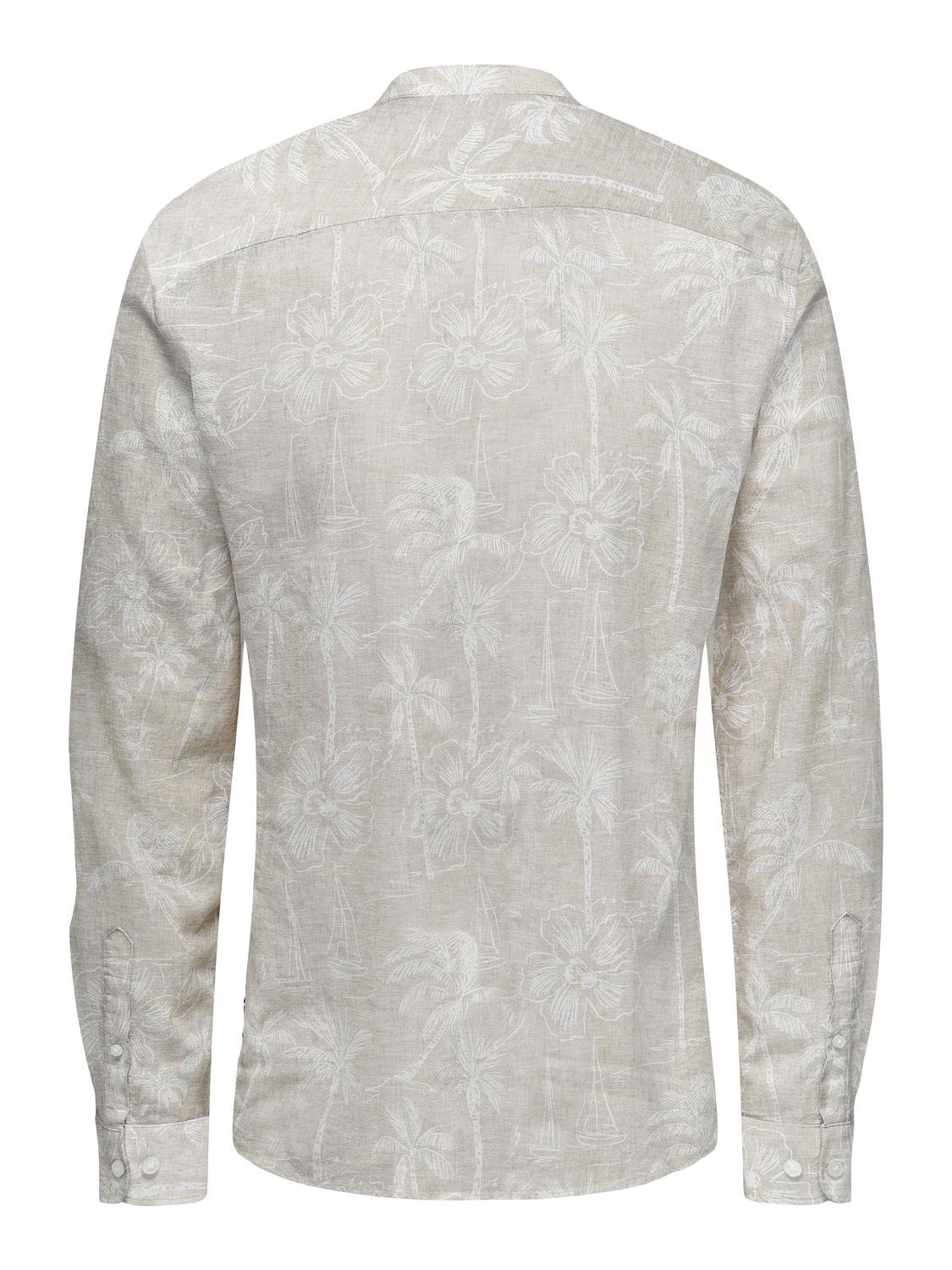 ONSCAIDEN LS HAWAII AOP LINEN MAO